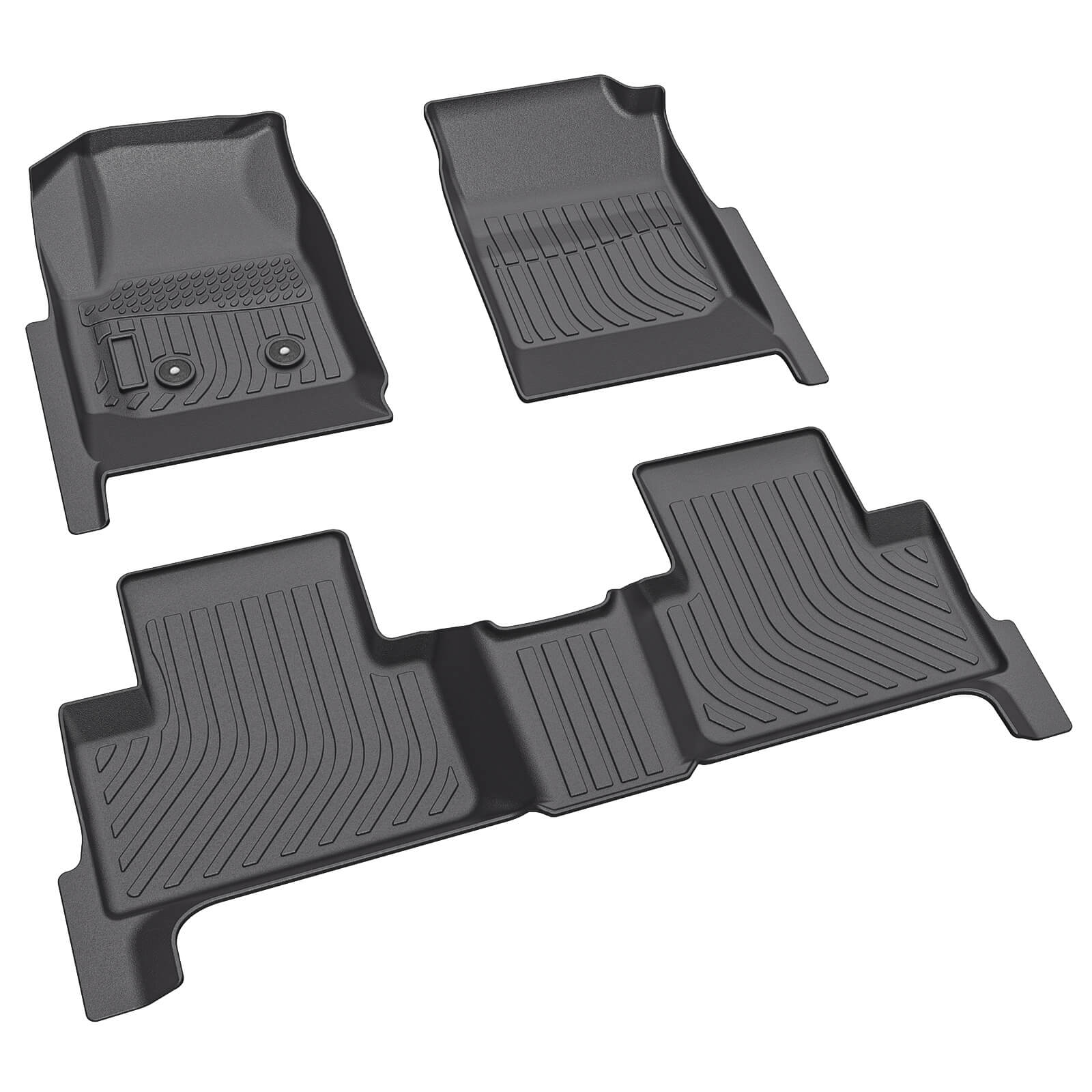 For Chevy Chevrolet Colorado Crew Cab 2015-2022 Floor Mats, 1st & 2nd Row Liner Set, Custom Fit TPE All Weather Car Liners