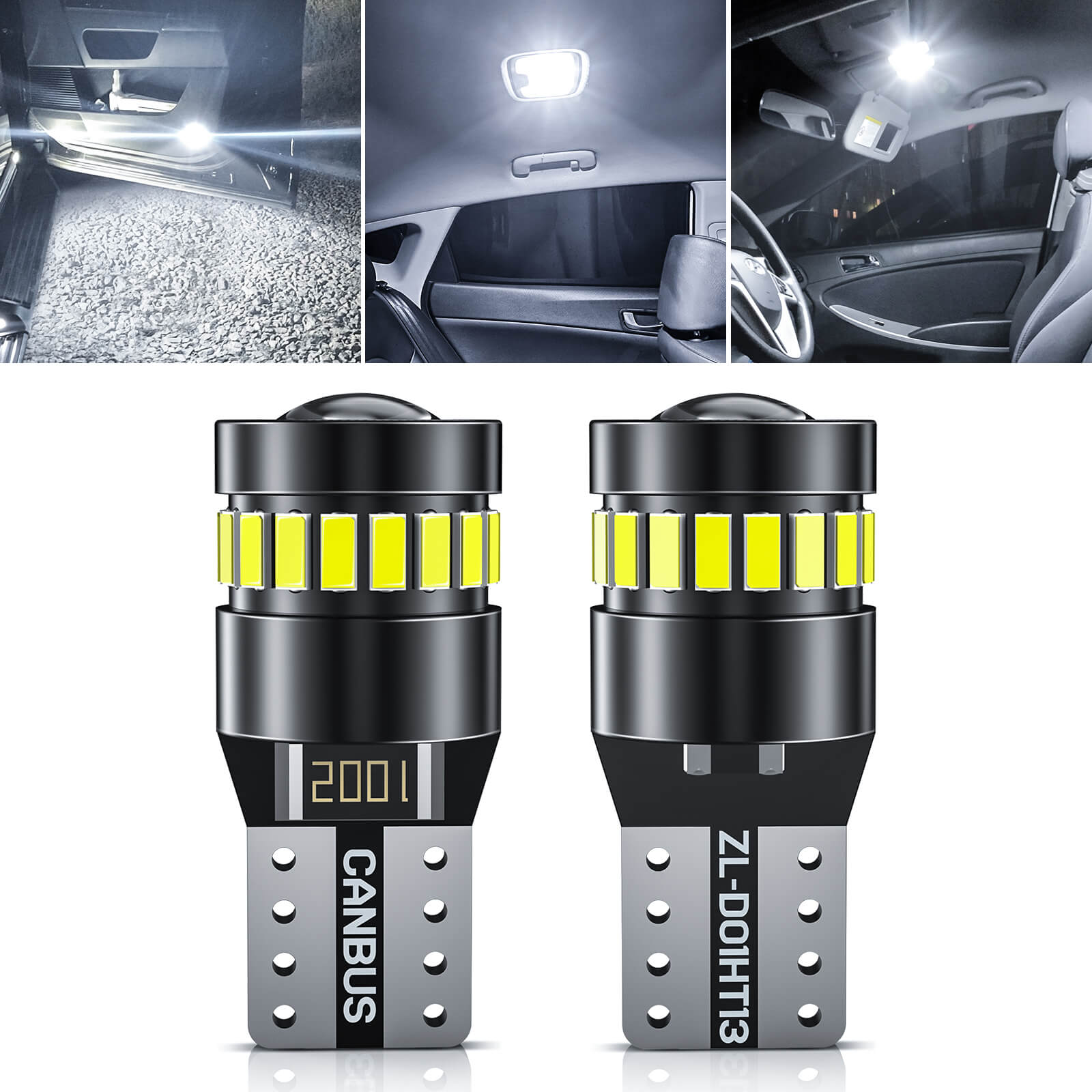 194 LED Bulbs Car T10 LED Bulbs for License Plate Light 168 175 2825 W5W T10,  3014SMD Chipsets 6000K White for Car Dome Door Map Dash Courtesy Cargo License Plate Lights,2pcs/10pcs