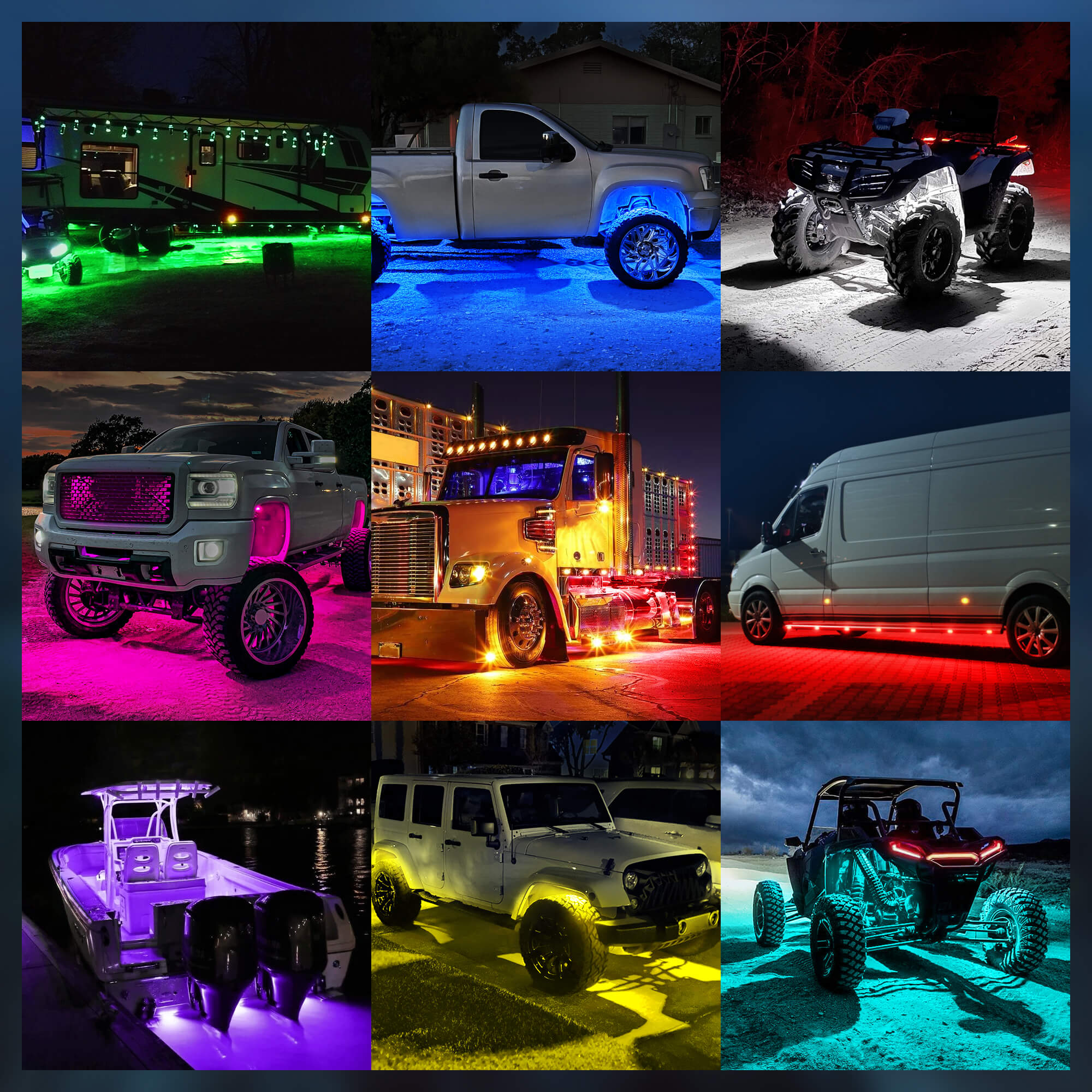 P1s RGB Switch Panel bundle with C3 RGBW LED Rock Lights