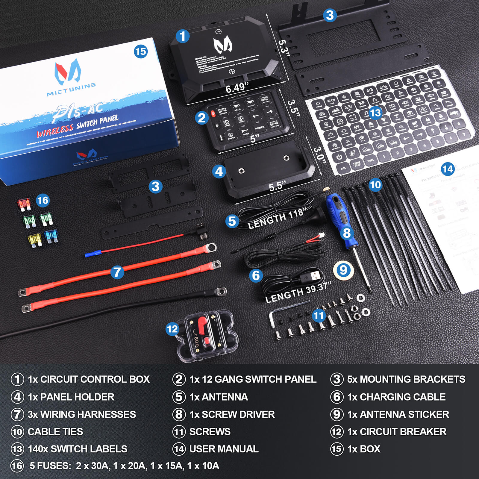 Q1 Max RGB+IC Rock Lights 8-24 Pods Bundle with P1s-AC Wireless 8/12 Gang RGB Switch Panel Removable Panel