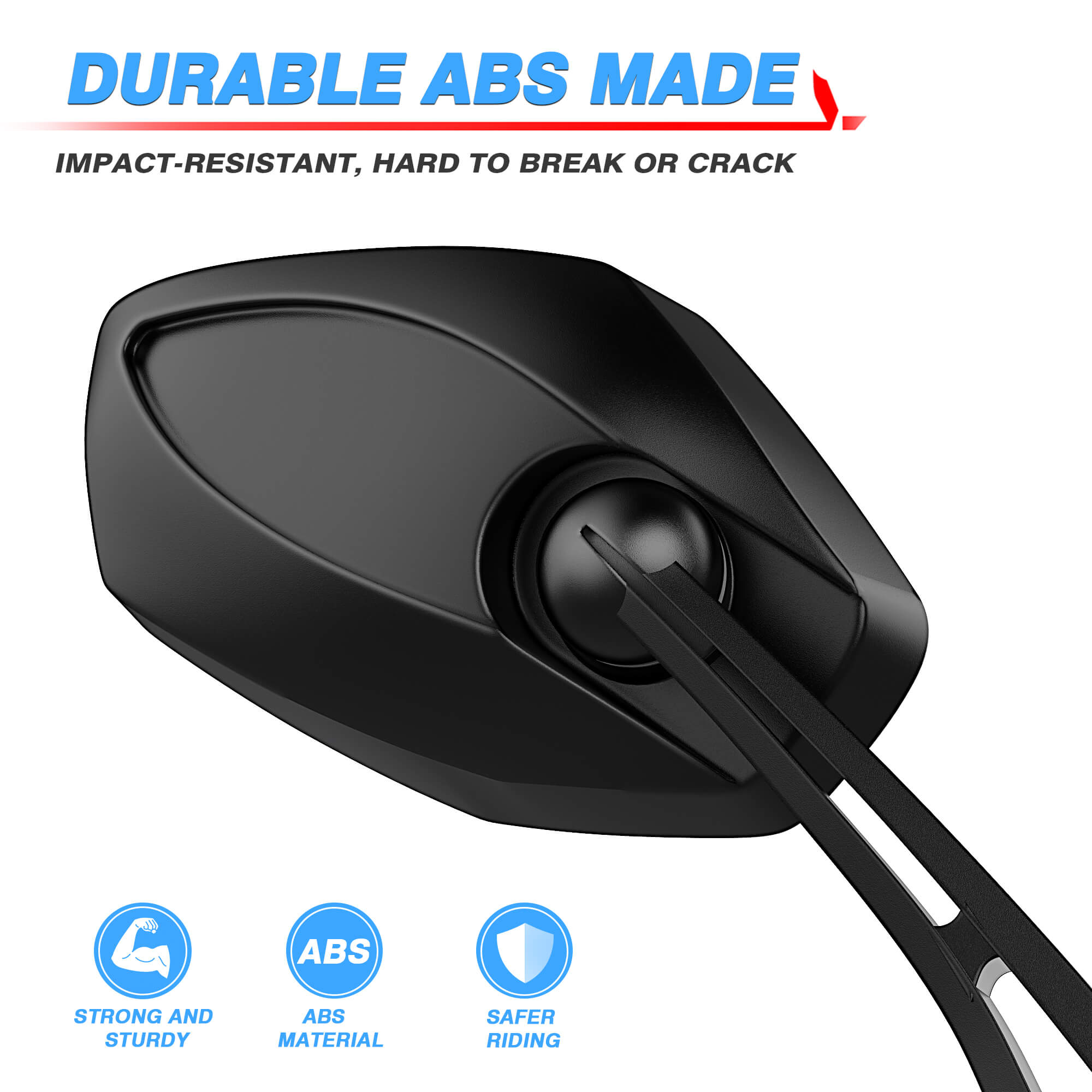 MICTUNING Motorcycle Rearview Mirrors Convex Blue Lens, 180