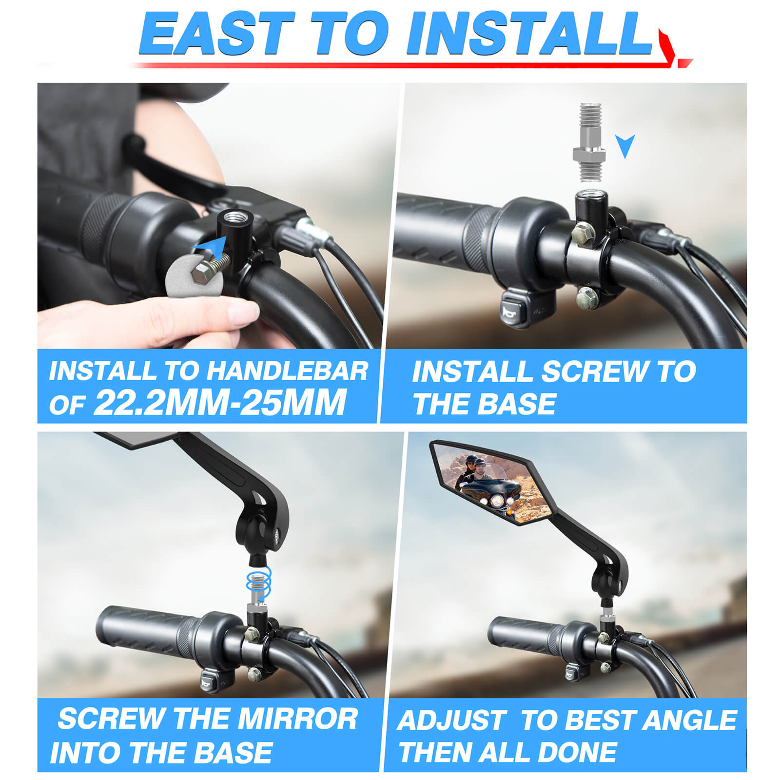 Handlebar mounted online mirrors