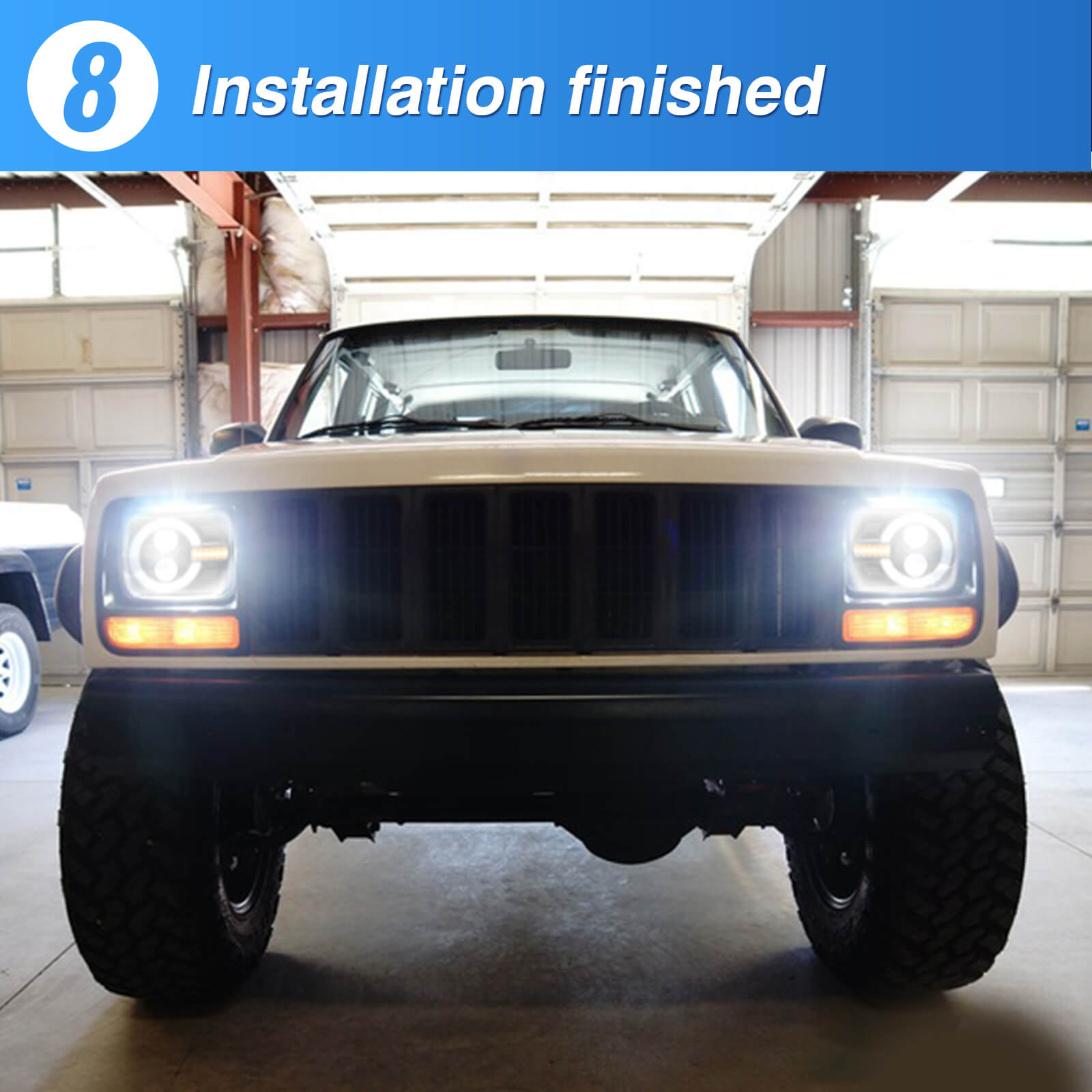 5x7"/7x6" Square LED Headlights, DOT Approved H6054 LED Headlights with Hi/Low Beam DRL Amber Turn Signal, For Jeep Wrangler Cherokee XJ YJ Nissan Toyota GMC, 2PCS