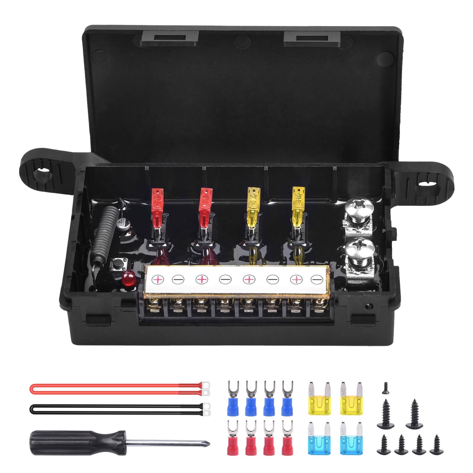 BC80 4-Gang Power Hub Specially For BC80 Wireless Switch Panel, 164FT Range Auxiliary ON-OFF Relay Circuit Control Box