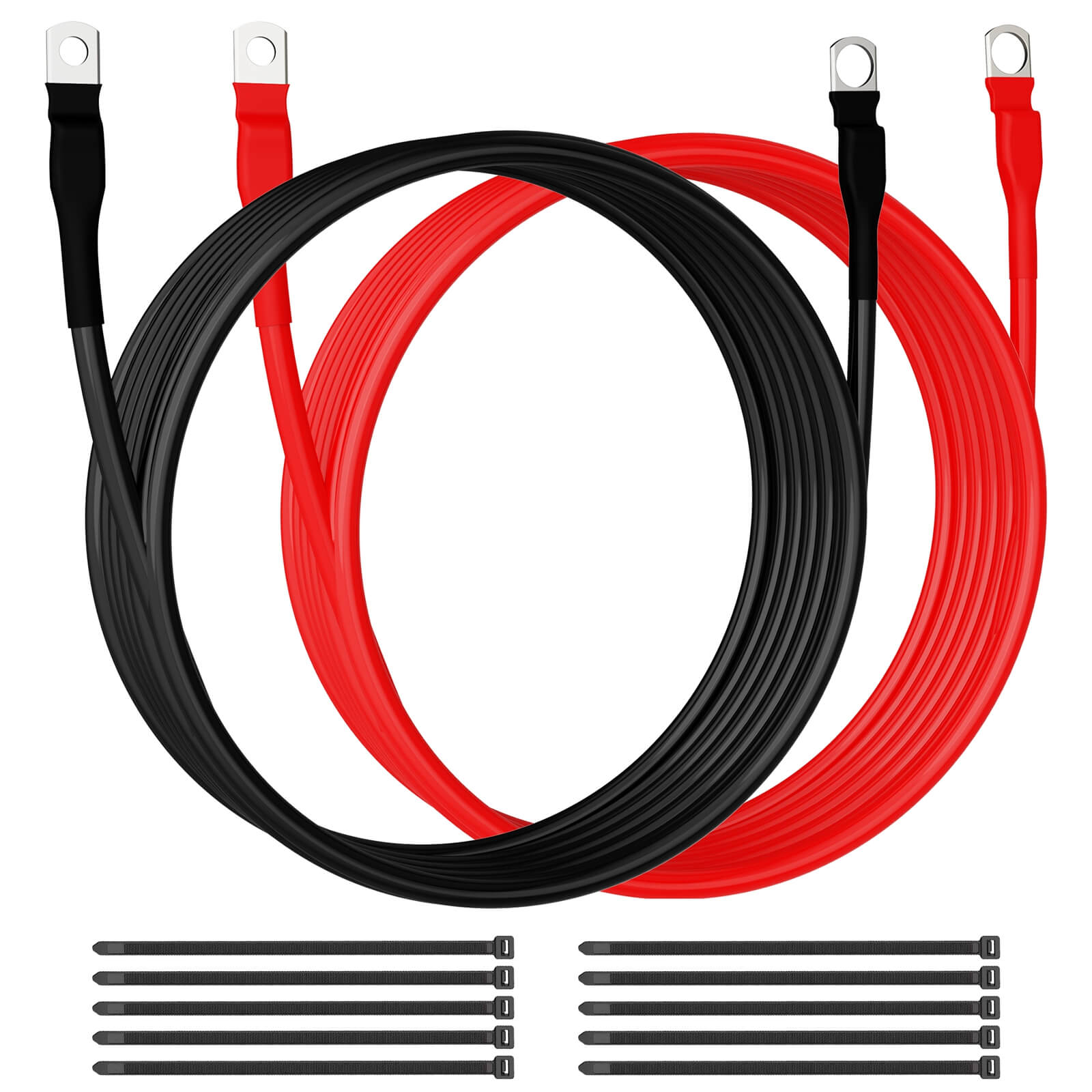 2pcs 7 AWG Battery Cables 7-Feet Heavy Duty Marine Battery Power Inverter Copper Wire Set for MICTUNING Switch Panels