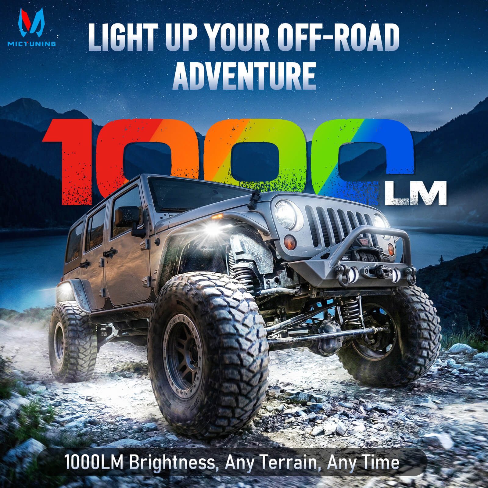 C6 White Rock Lights with 5 Lens Cover, 4-12 Pods, Spot/Flood Beam Interchangeable Colorful Lens, High Brightness Waterproof Multifunctional Off-Road Lighting Kit