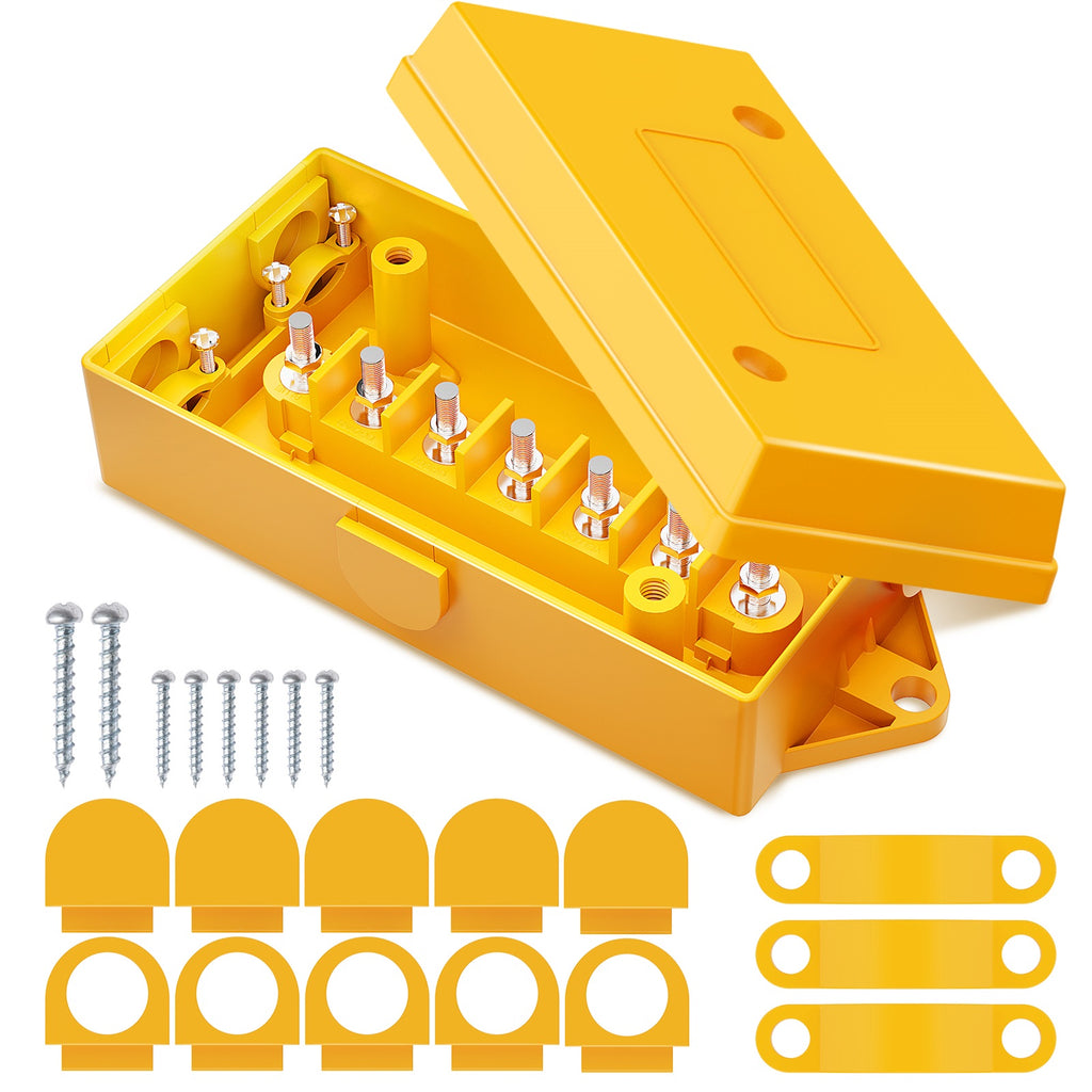 7 Connection Box MICTUNING 7 Way Electrical Trailer Junction Box with See-Through Lid, 7 ...