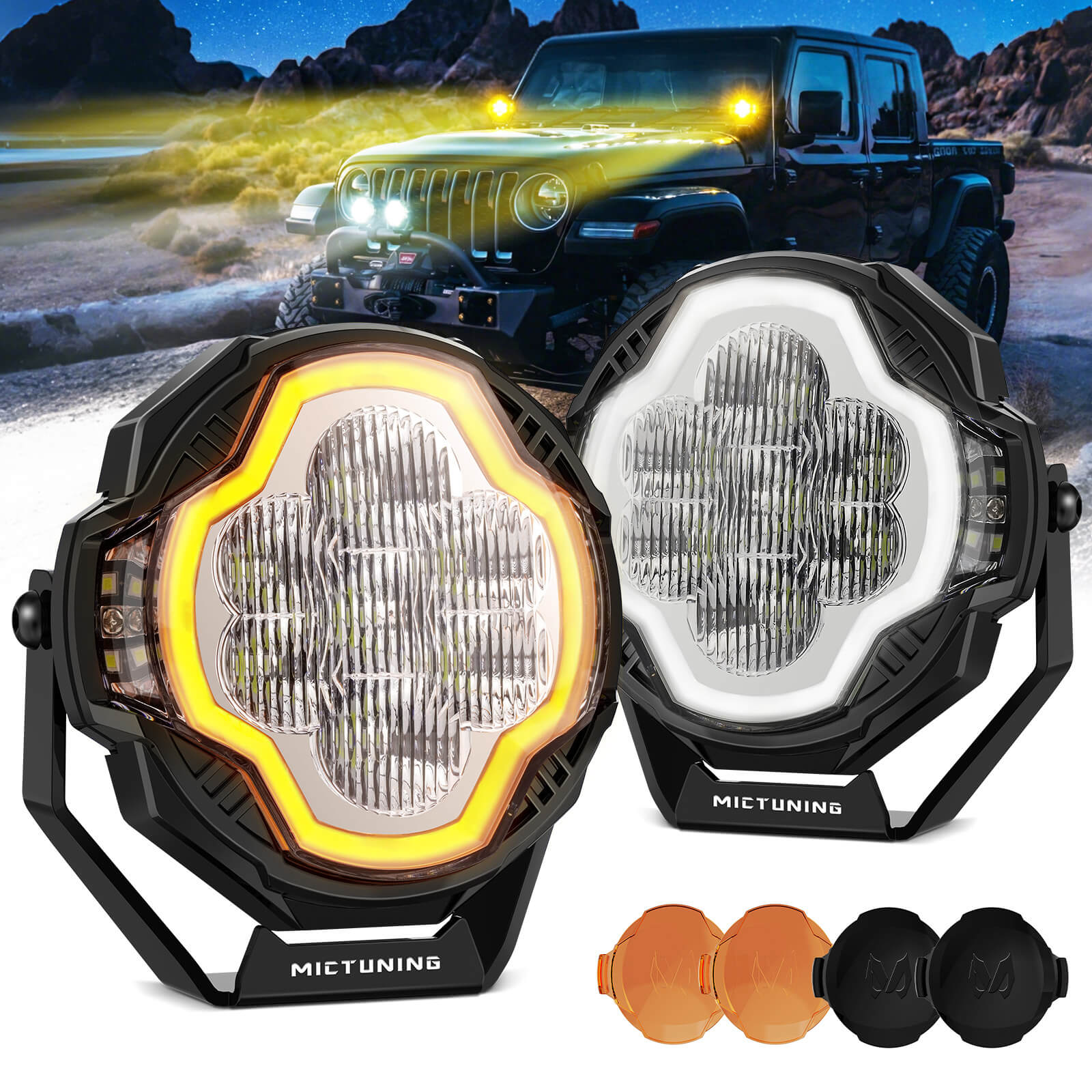 リングライト MICTUNING K8 Halo UltraDrive Pod Light 4-Inch/5-Inch, Offroad