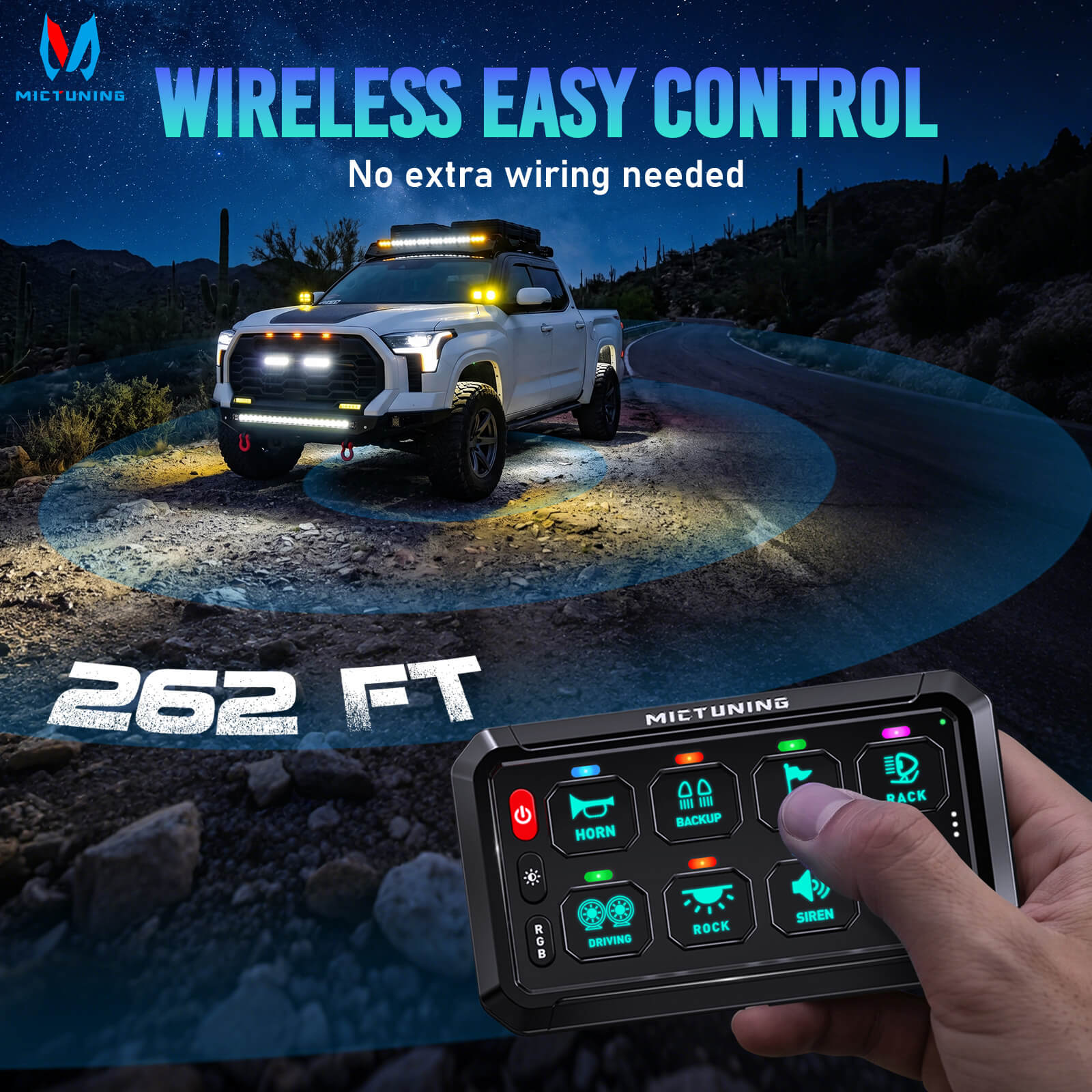 Upgraded P1s-AC-APP Wireless RGB Switch Panel with App Control, 8/12 Gang, 262FT Range, Aluminum Alloy 4 Control Modes