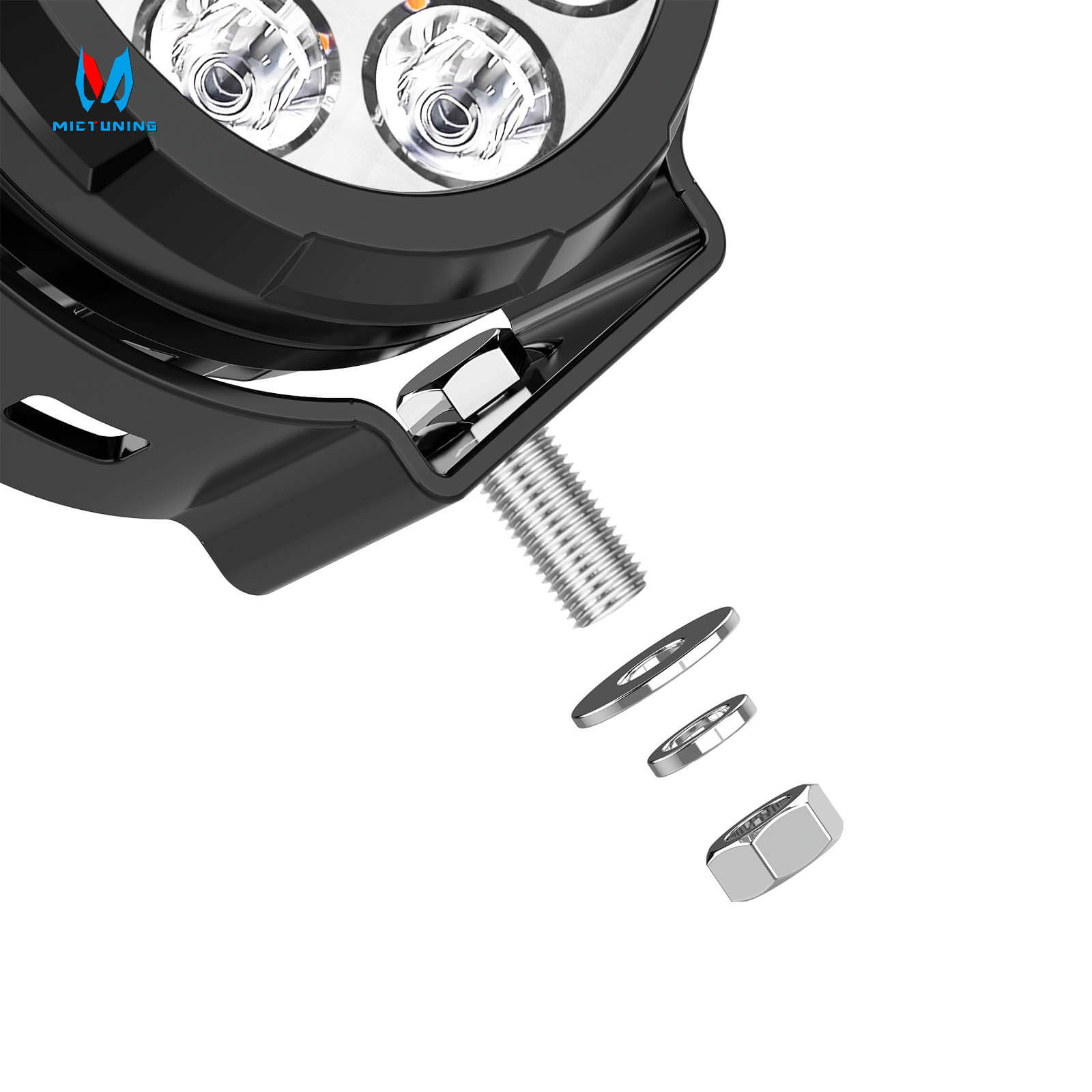 4.5 Inch Motorcycle LED Driving Lights With Amber Protection Cover,  IP68 Waterproof Fog Light Round Pods Offroad Work Spotlight, 2 Pack