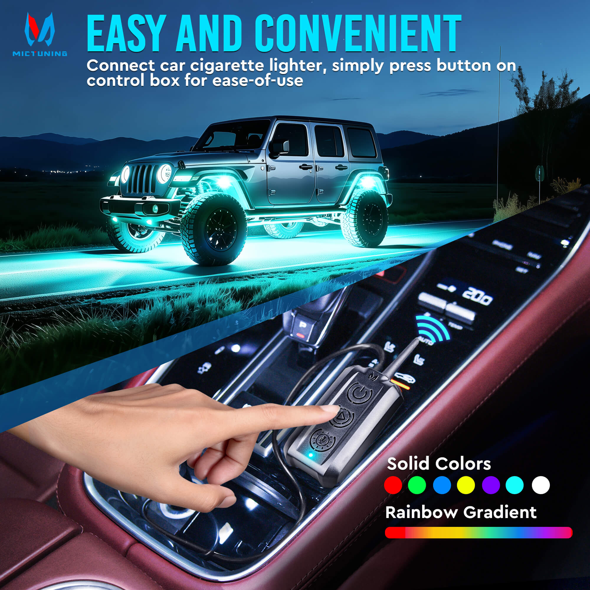 MICTUNING Upgraded P1s RGB Switch Panel with C3 RGBW LED Rock Lights