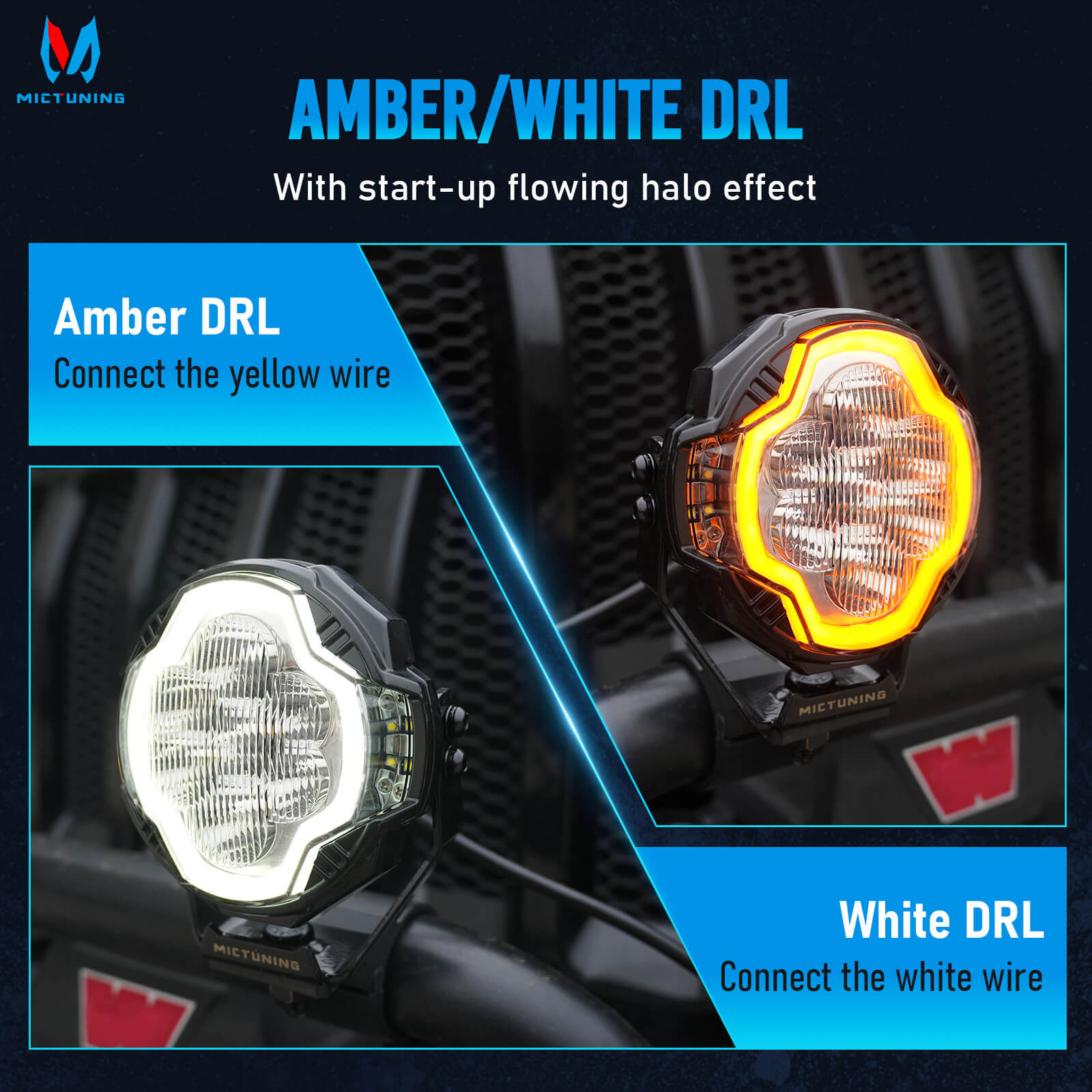 K6 4 Inch 160W LED White Light Pods Bundle with K8 Halo Ultra Pod Light, Offroad Driving Beam/Spot Beam, 4 Inch/5 Inch