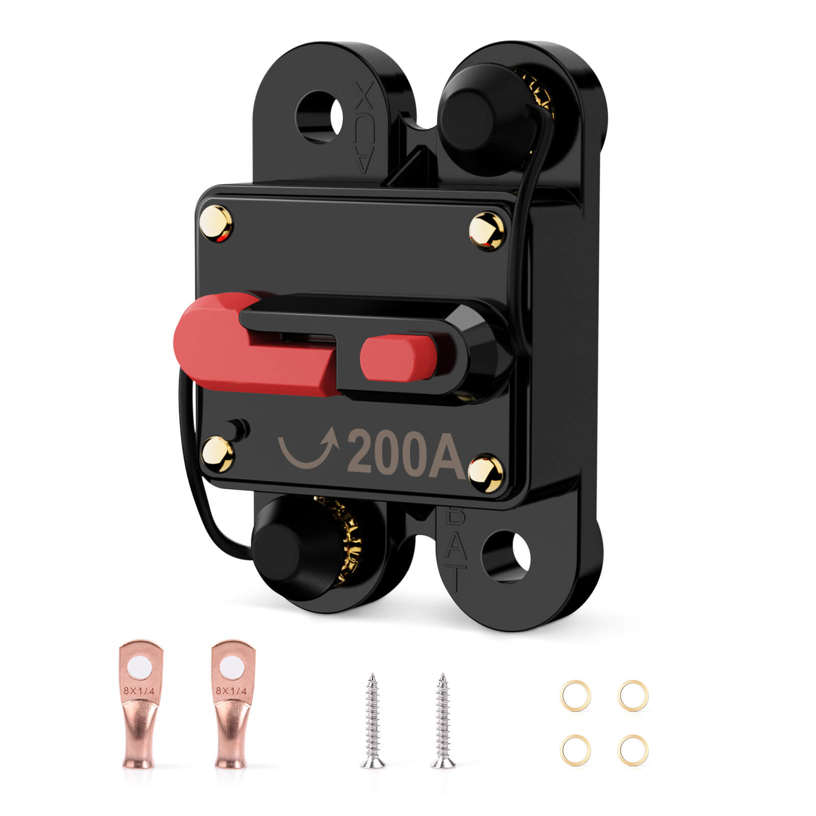 60/80/100/200 Amp Circuit Breaker with Manual Reset Switch, Waterproof Protective Cover
