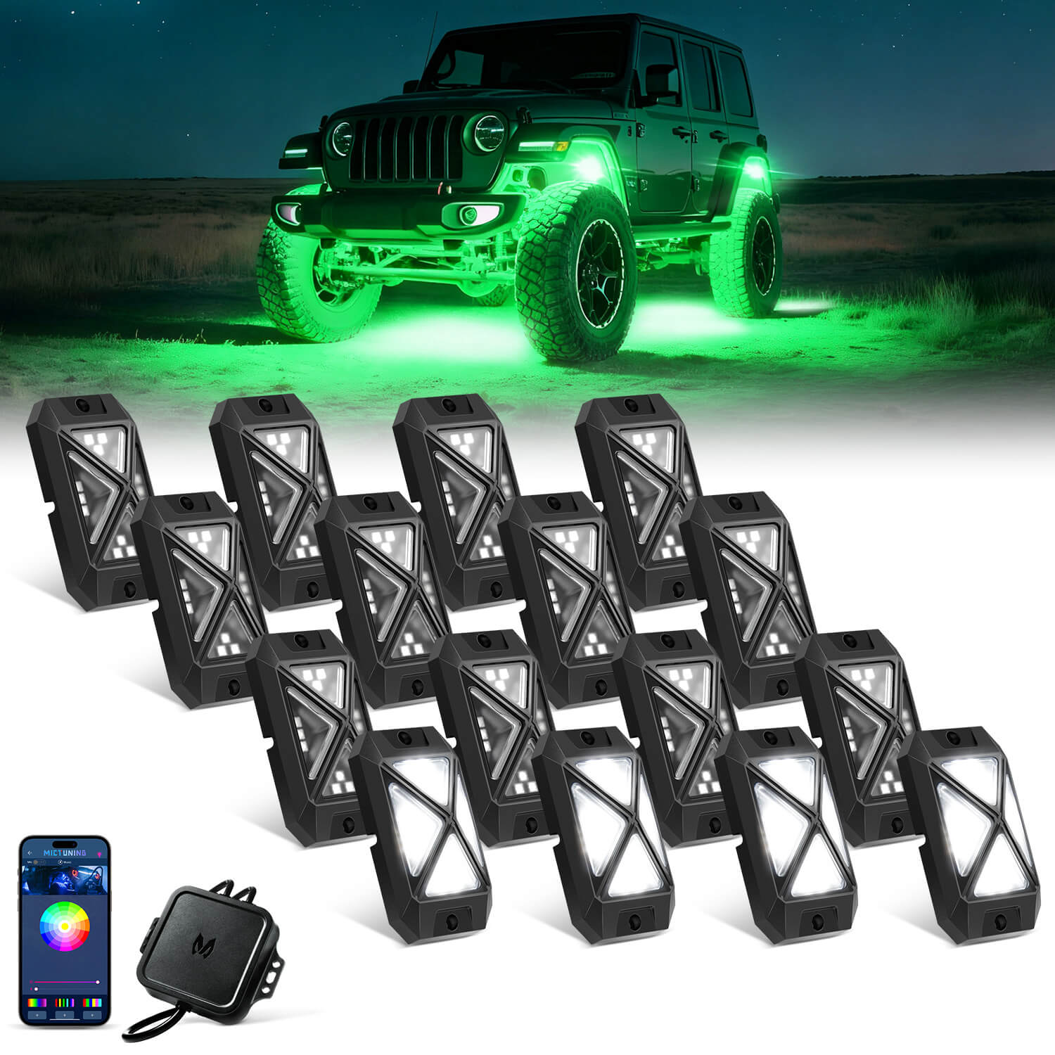 2025 Newest C4 360° 4-Sided Wide Angle RGBW LED Rock Lights