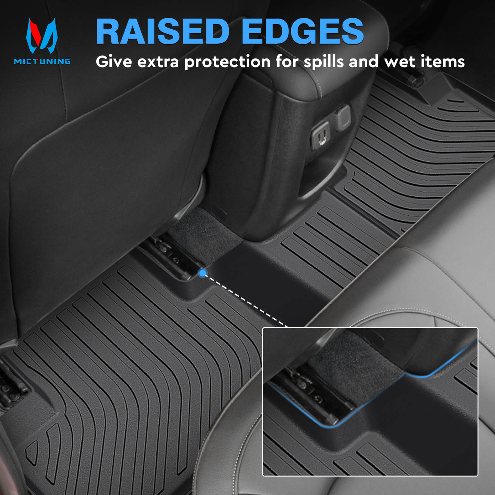 For Chevy Chevrolet Colorado Crew Cab 2015-2022 Floor Mats, 1st & 2nd Row Liner Set, Custom Fit TPE All Weather Car Liners