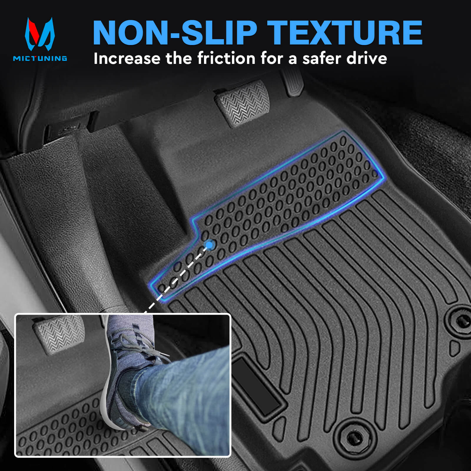 For Toyota RAV4 2013-2018 Floor Mats, 1st & 2nd Row Liner Set, Custom Fit TPE All Weather Car Liners