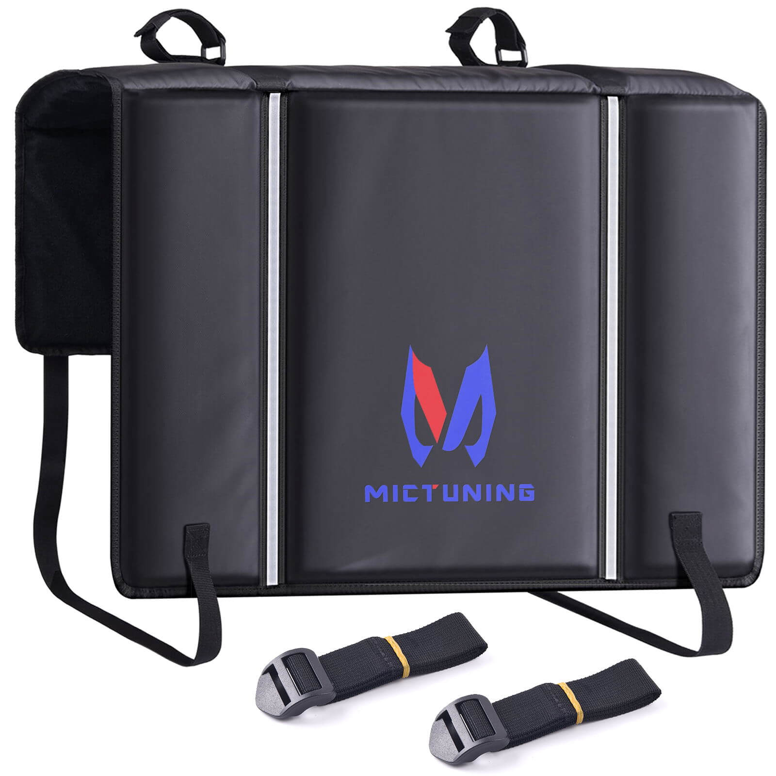 Upgraded Tailgate Bike Pad for Mountain Bike, Secure 2 Bicycles/5 Bicycles, Weatherproof, Reflective Strips, Tool Pocket, for Truck Outdoor Transportation