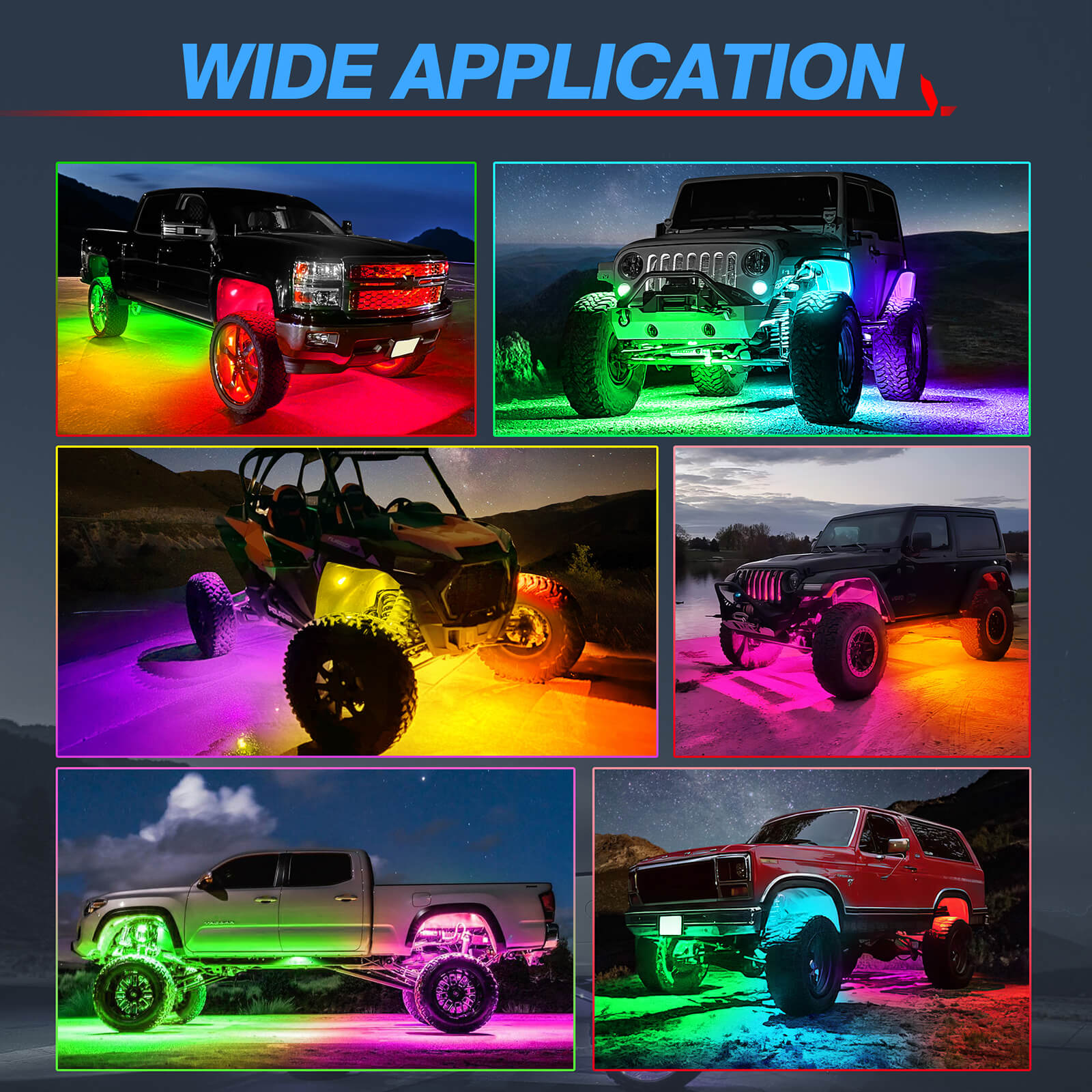 Y1 RGB+IC Dream Color LED Rock Lights Kit, 8/10/12 Pods Pods Underglow Lights for Trucks with Chasing Effect