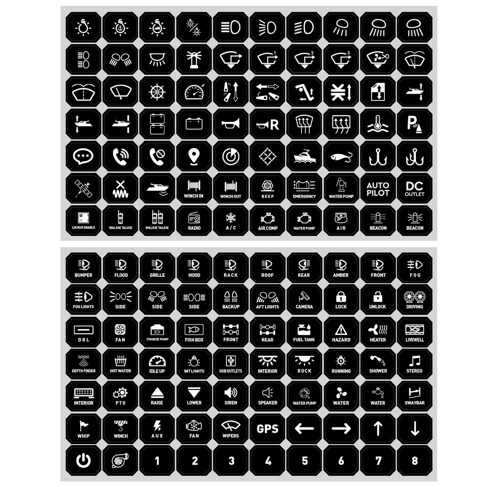 MICTUNING 140PCS Switch Panel Stickers for P1s P1s-X P1B 6/8/12 Gang ...