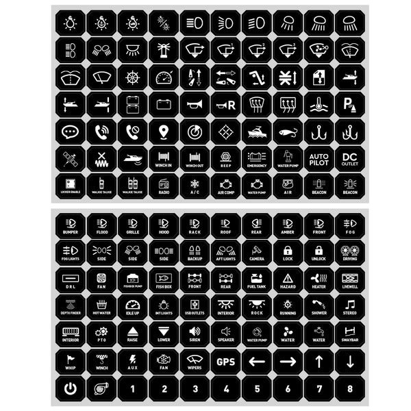 SwitchBack　スイッチバック　ステッカー MICTUNING 140PCS Switch Panel Stickers for P1s P1s-X P1B 6/8/12