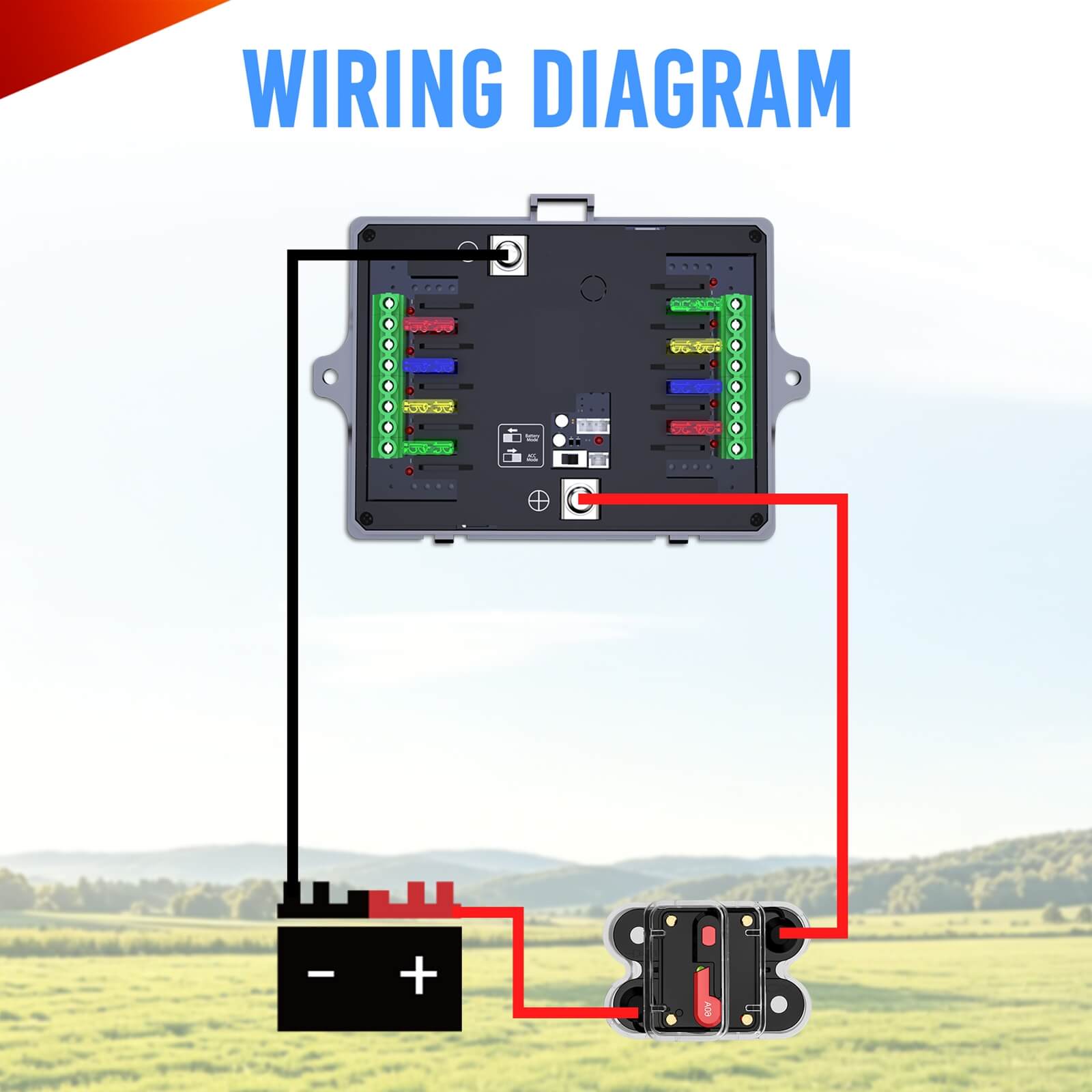 2pcs 7 AWG Battery Cables 7-Feet Heavy Duty Marine Battery Power Inverter Copper Wire Set for MICTUNING Switch Panels