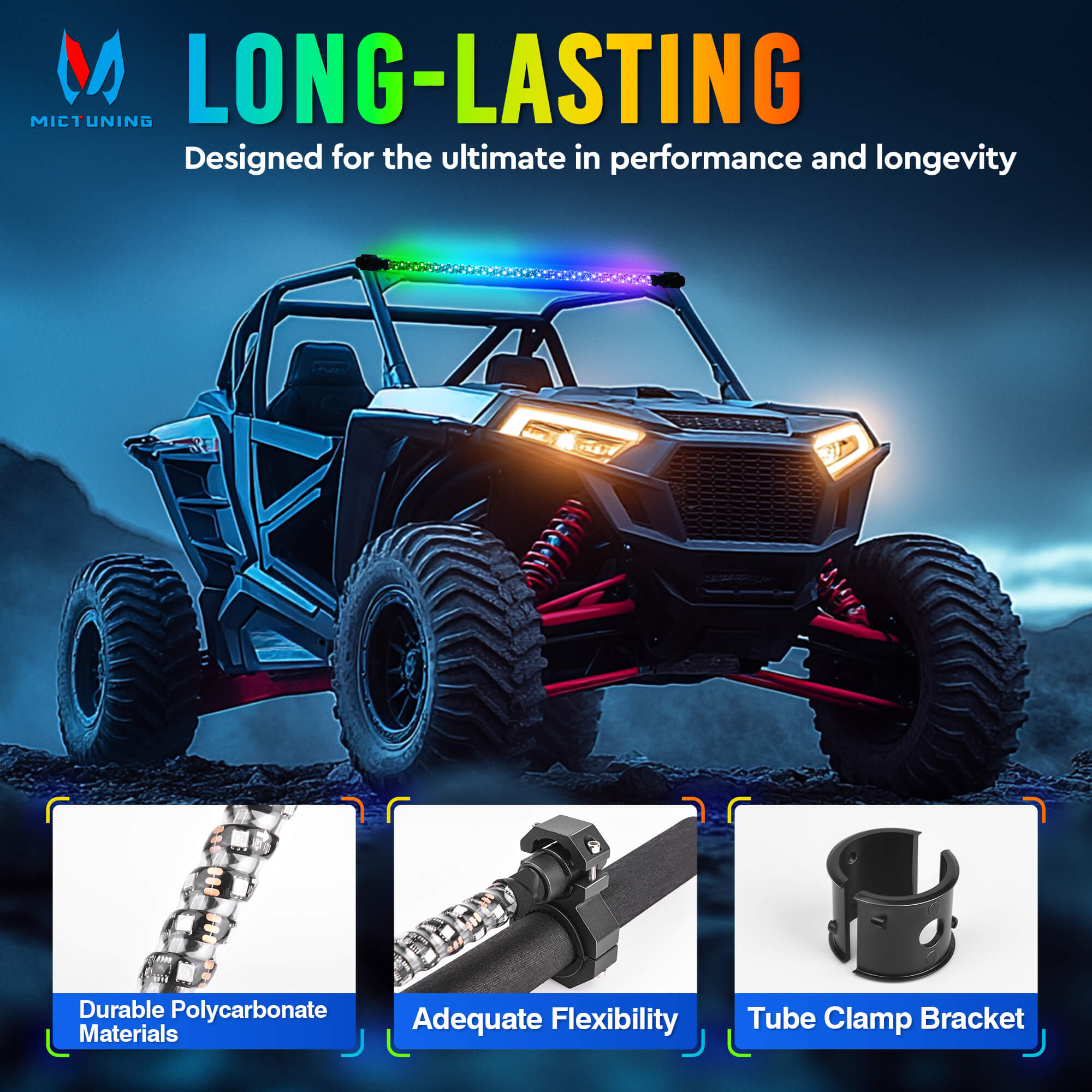 30inch LED Chase Light Bar, Offroad Safety Flashing Light bar APP Remote Control with Brake, Reverse and Turn Signal Lights