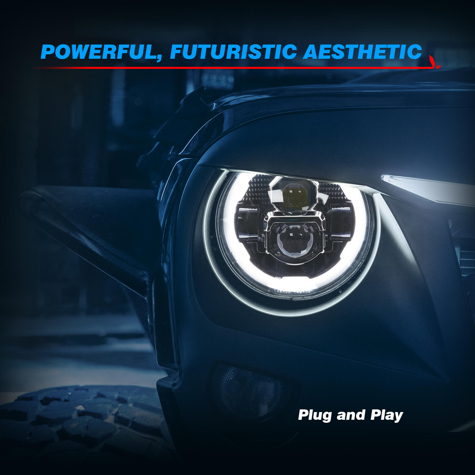 7 Inch Round LED Headlights with Hi/Lo Beam DRL Turn Signal, Compatible with Jeep Wrangler JK JKU TJ LJ,Chevy, Anti-glare, Plug and Play, IP67 Waterproof