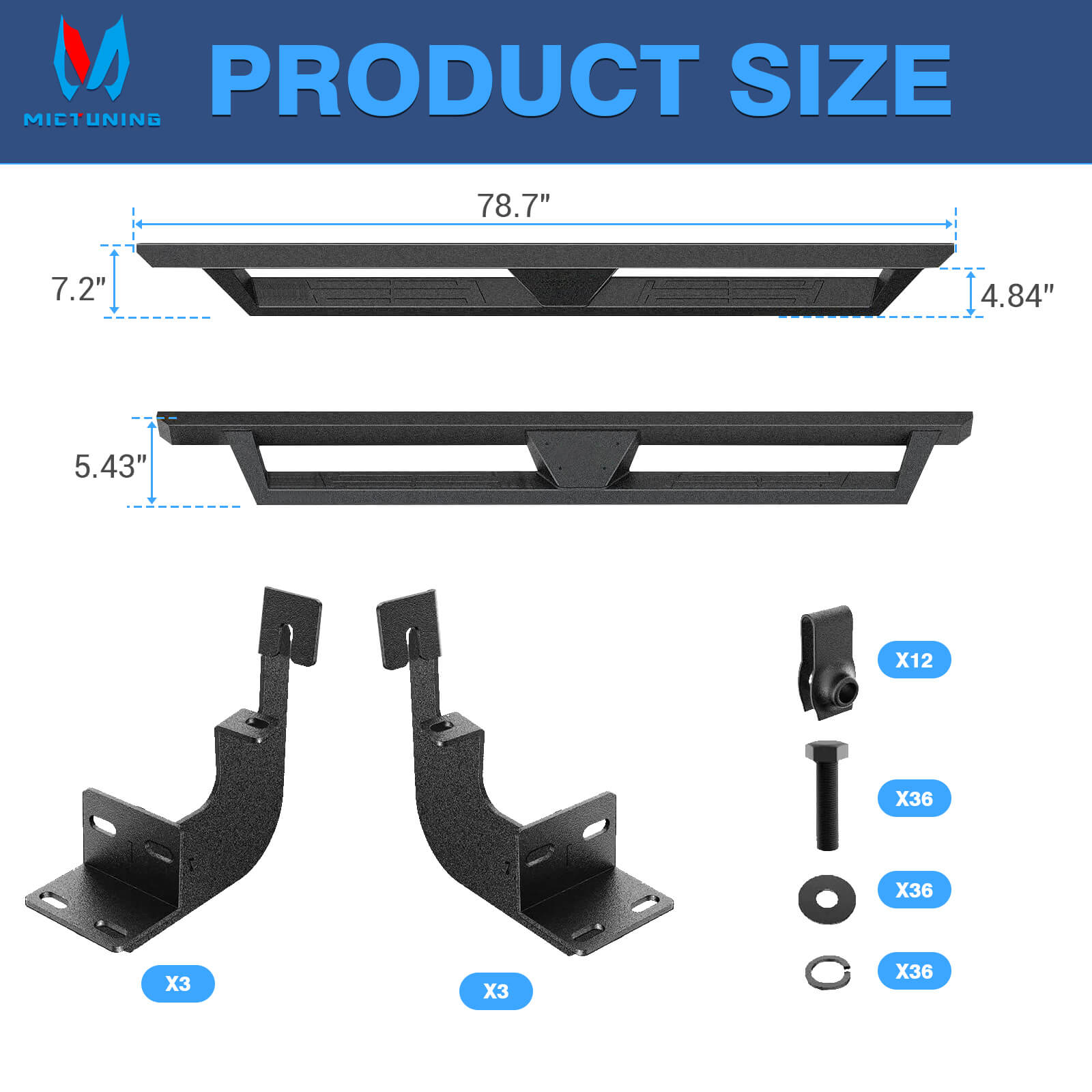 2015-2022 Chevy Colorado/GMC Canyon Crew Cab Side Running Boards, Heavy-Duty Side Steps