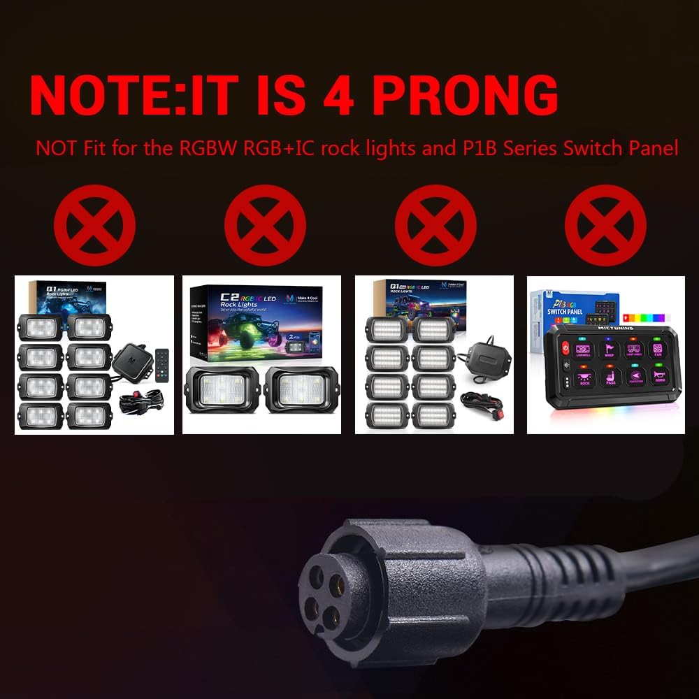 10FT 4Pin Extension Wire Cable (2PCS) - Only for 2nd-GEN(CM) RGB, and P1S P8 P8Y P1Y P1C Series Swtich Panel