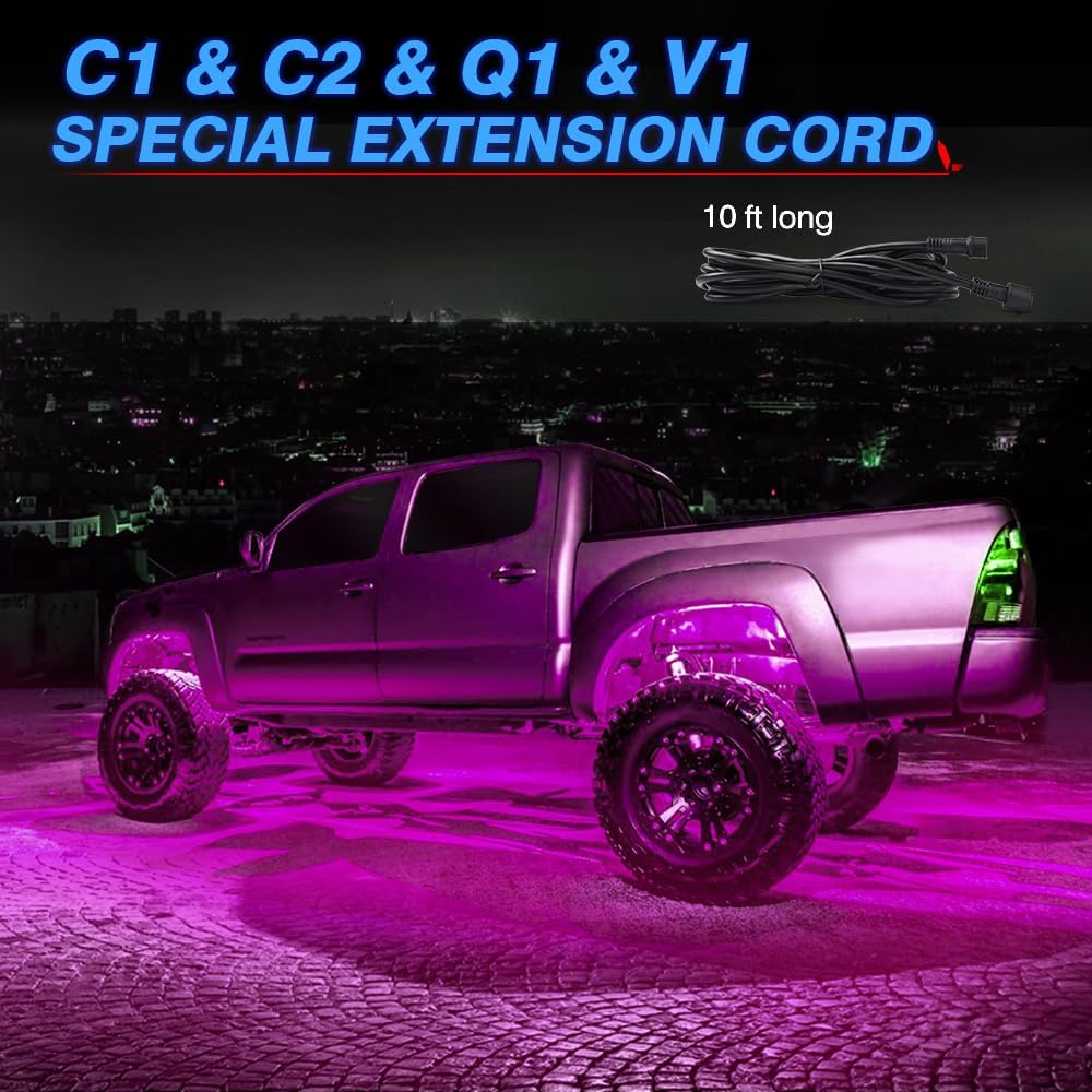 10FT 5Pin Extension Wire Cable Cord for C1 C2 C4 Q1 RGBW Series LED Rock Lights, V1 RGBW Wheel Ring Lights(2 Pack)