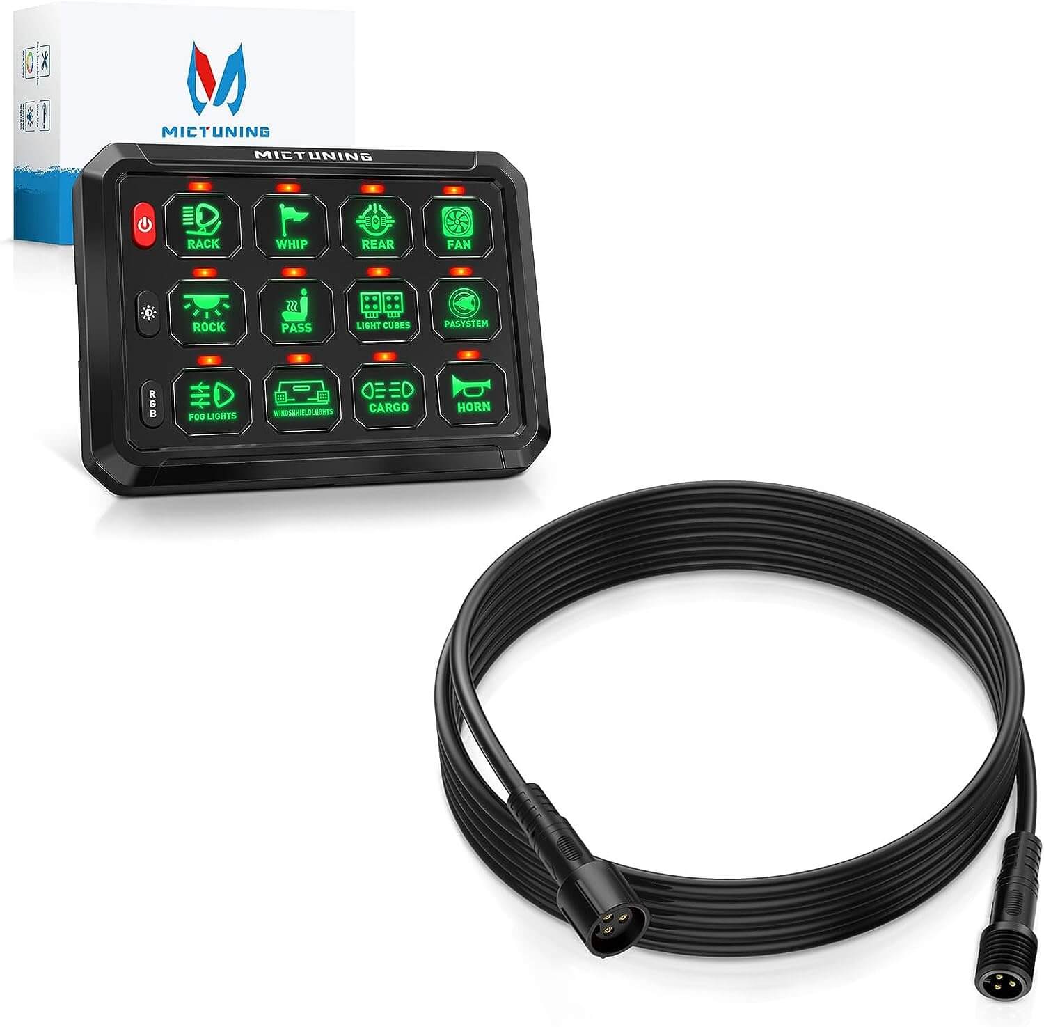 12 Gang Switch Panel Mictuning Rgb Switch Panel P1s-8 Rgb Color 12v ...