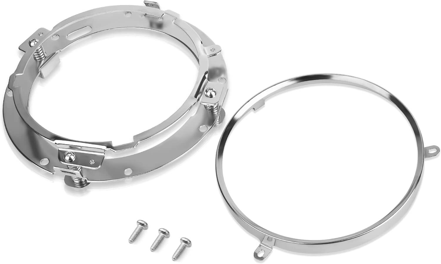 7 Inch Round Headlight Ring Mounting Bracket, Chrome Color 1Pcs