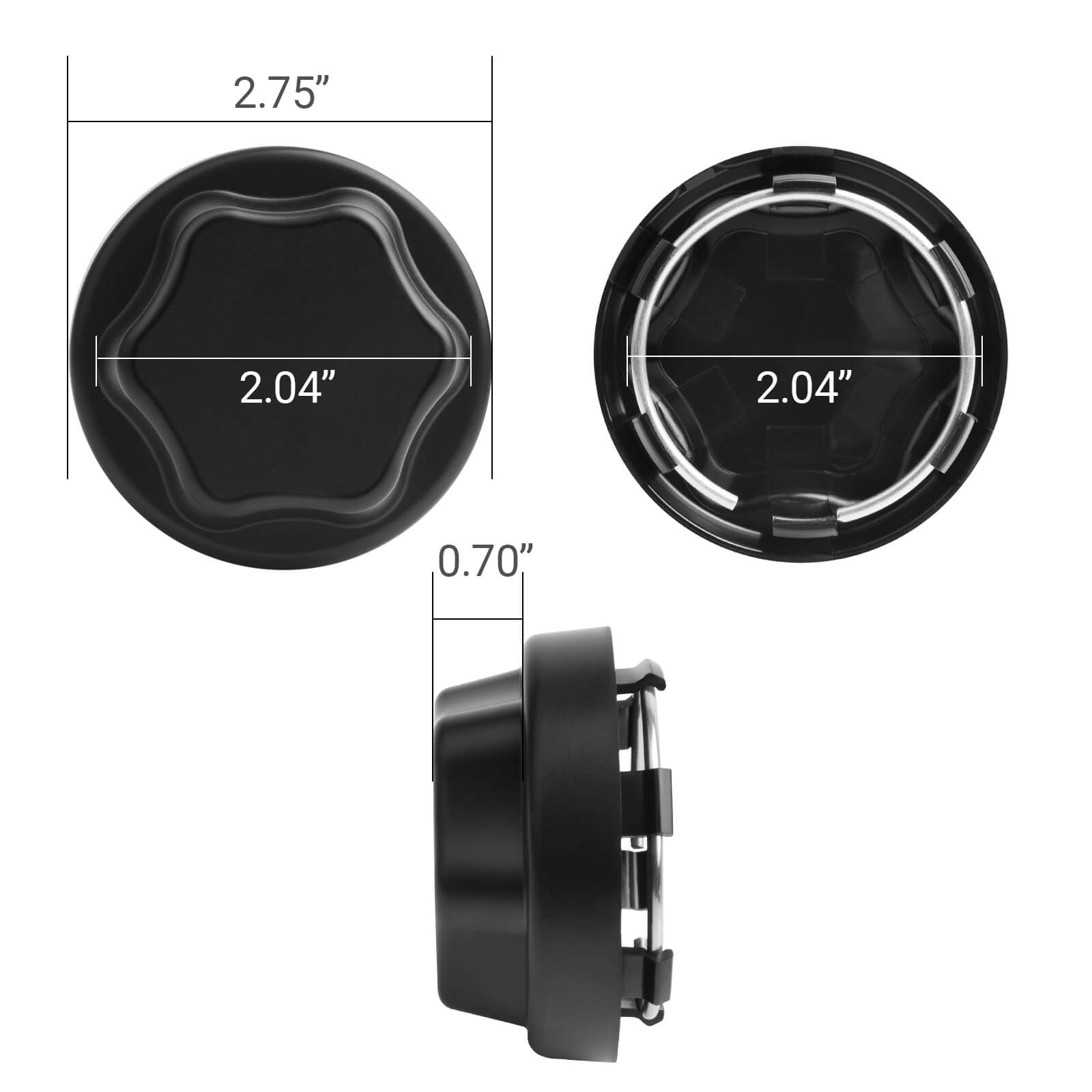 4pcs Black Hub Cap Cover Tire Wheel Center Cap Compatible with Polaris RZR PRO XP PRO 2020-2023