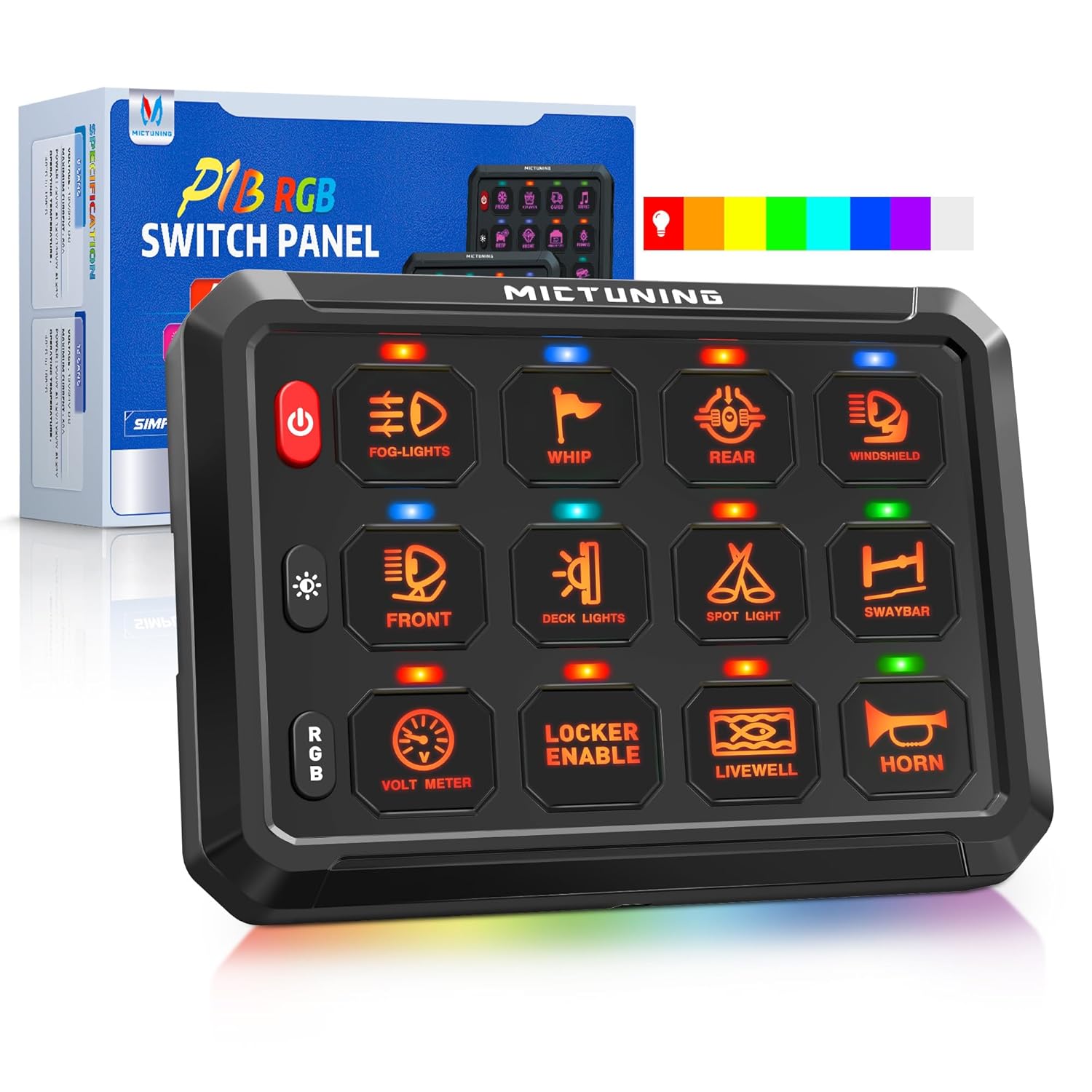 MICTUNING C2 RGBW LED Rock Lights Kit 8-16 Pods Bundle with P1B