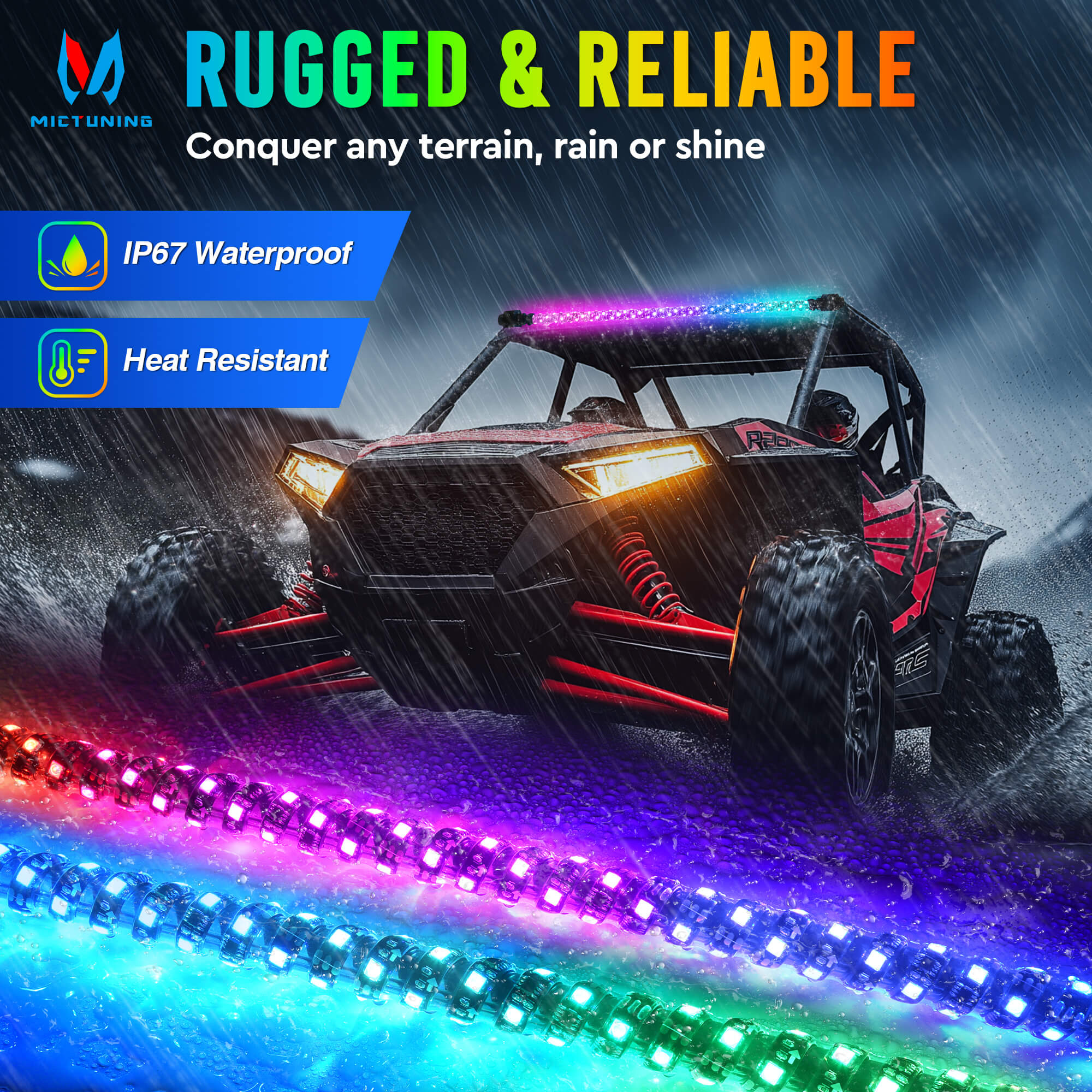 30inch LED Chase Light Bar, Offroad Safety Flashing Light bar APP Remote Control with Brake, Reverse and Turn Signal Lights