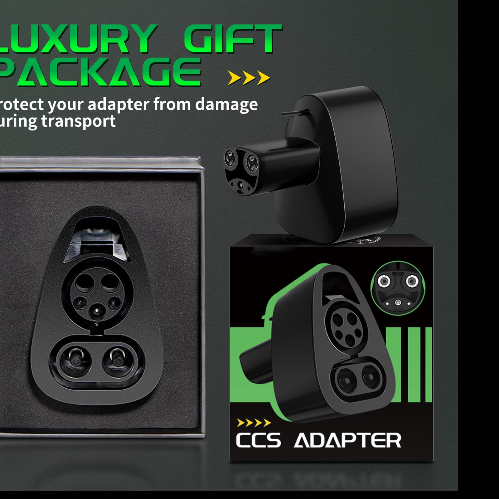 CCS Charger Adapter Compatible with Tesla Model 3,Y, S and X - 250KW DC Fast Charging