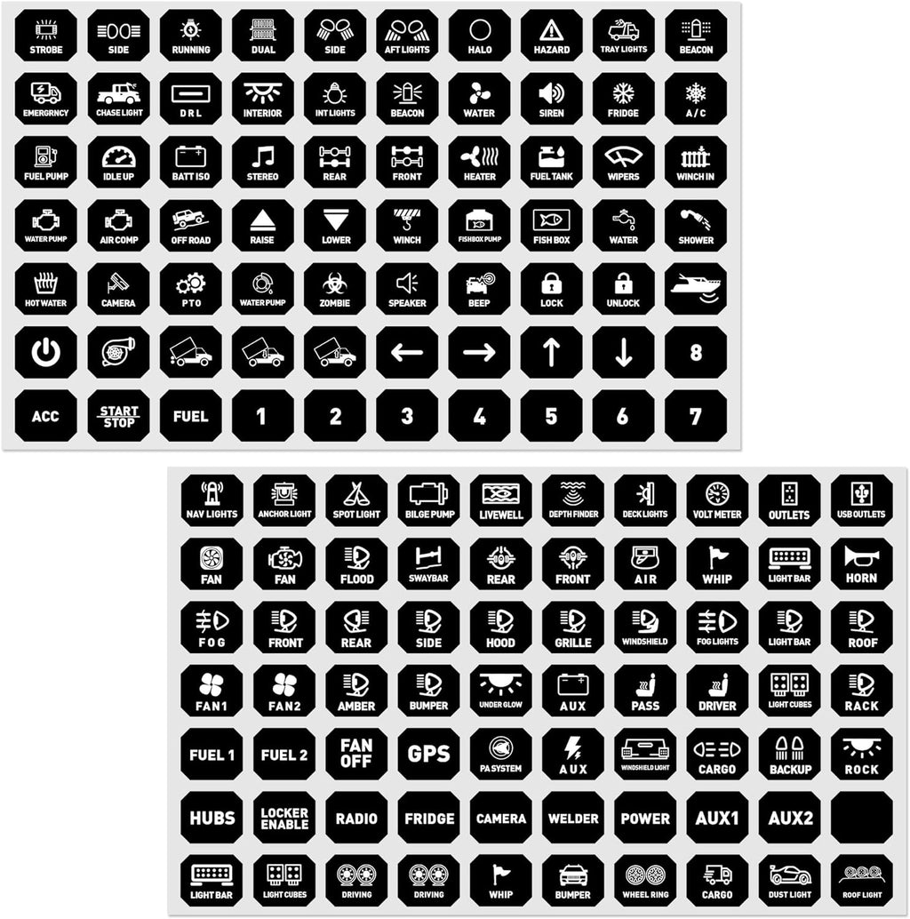 MICTUNING 140PCS Switch Panel Stickers for P1s P1s-X P1B 6/8/12 Gang ...