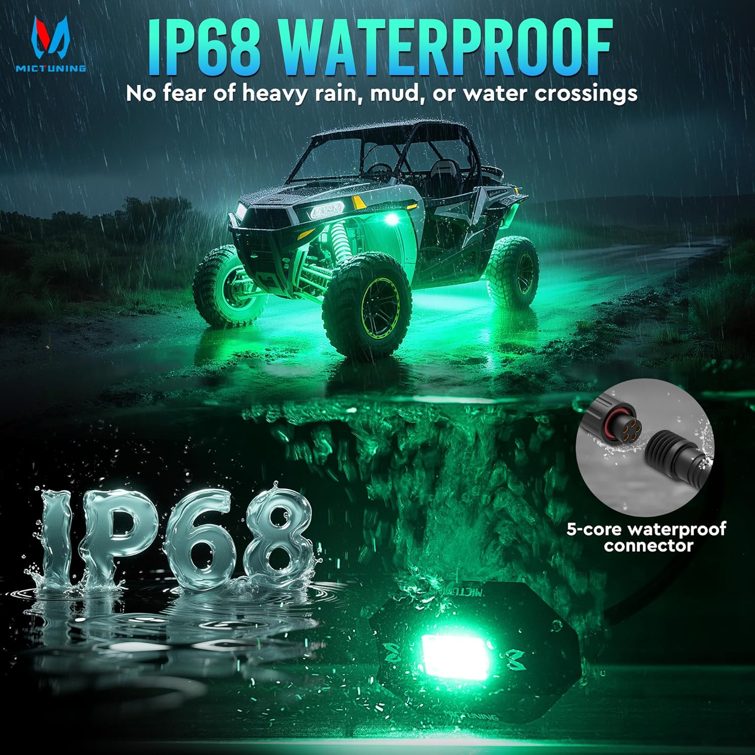 C1 RGBW LED Rock Lights 4-16 Pods Multicolor Underglow Neon Offroad Light Kit