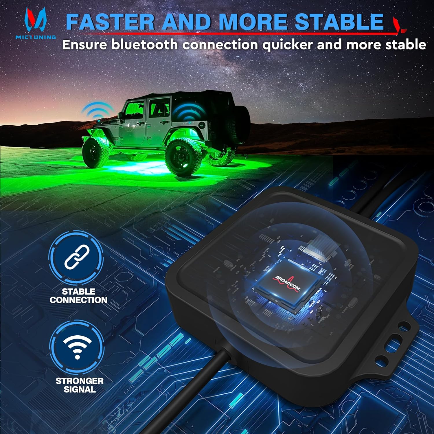 MS-W Slim Wireless Switch Panel Up to 208FT Range 6 Gang/8 Gang Bundle with C2 Curved RGBW LED Rock Lights - 4-16 Pods