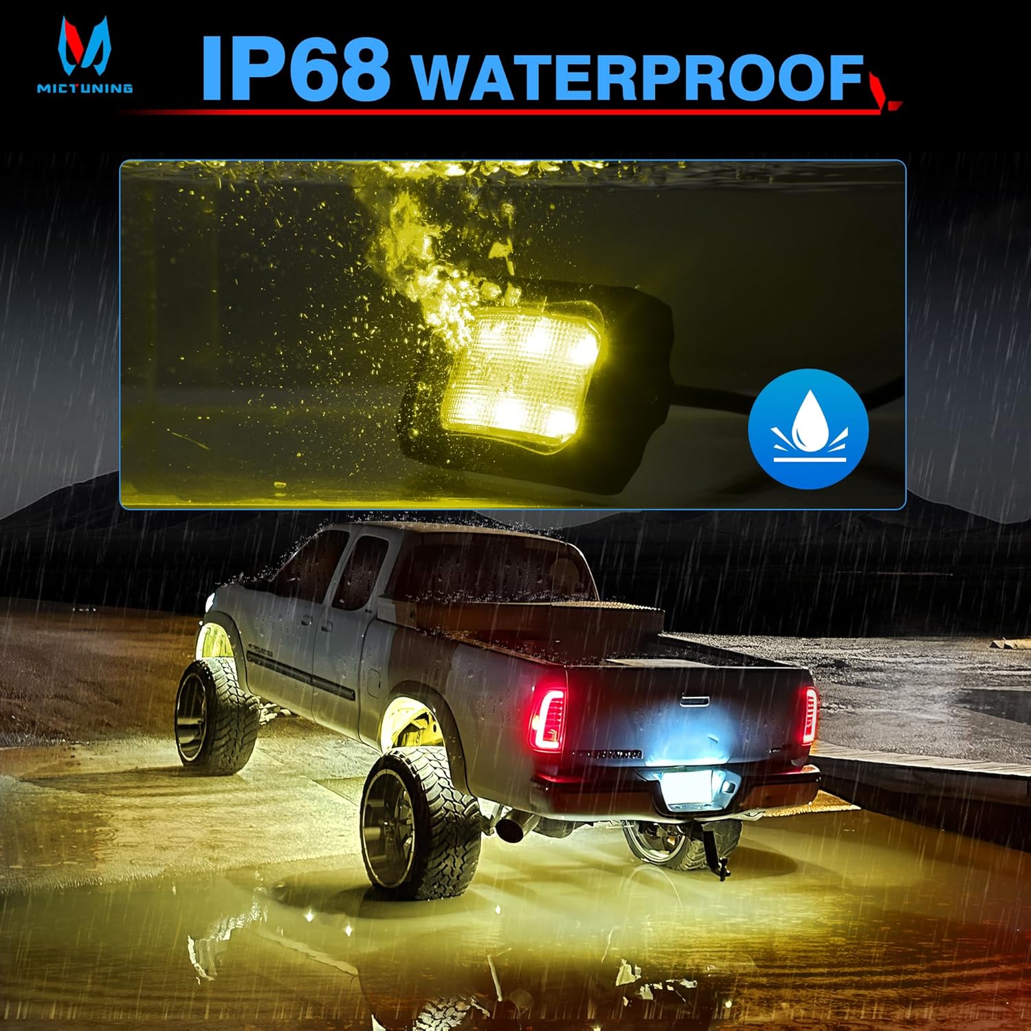 C2 RGBW LED Rock Lights Kit 8-16 Pods Bundle with P1s-W Wireless RGB Switch Panel 8/12 Gang, Up to 328FT Range