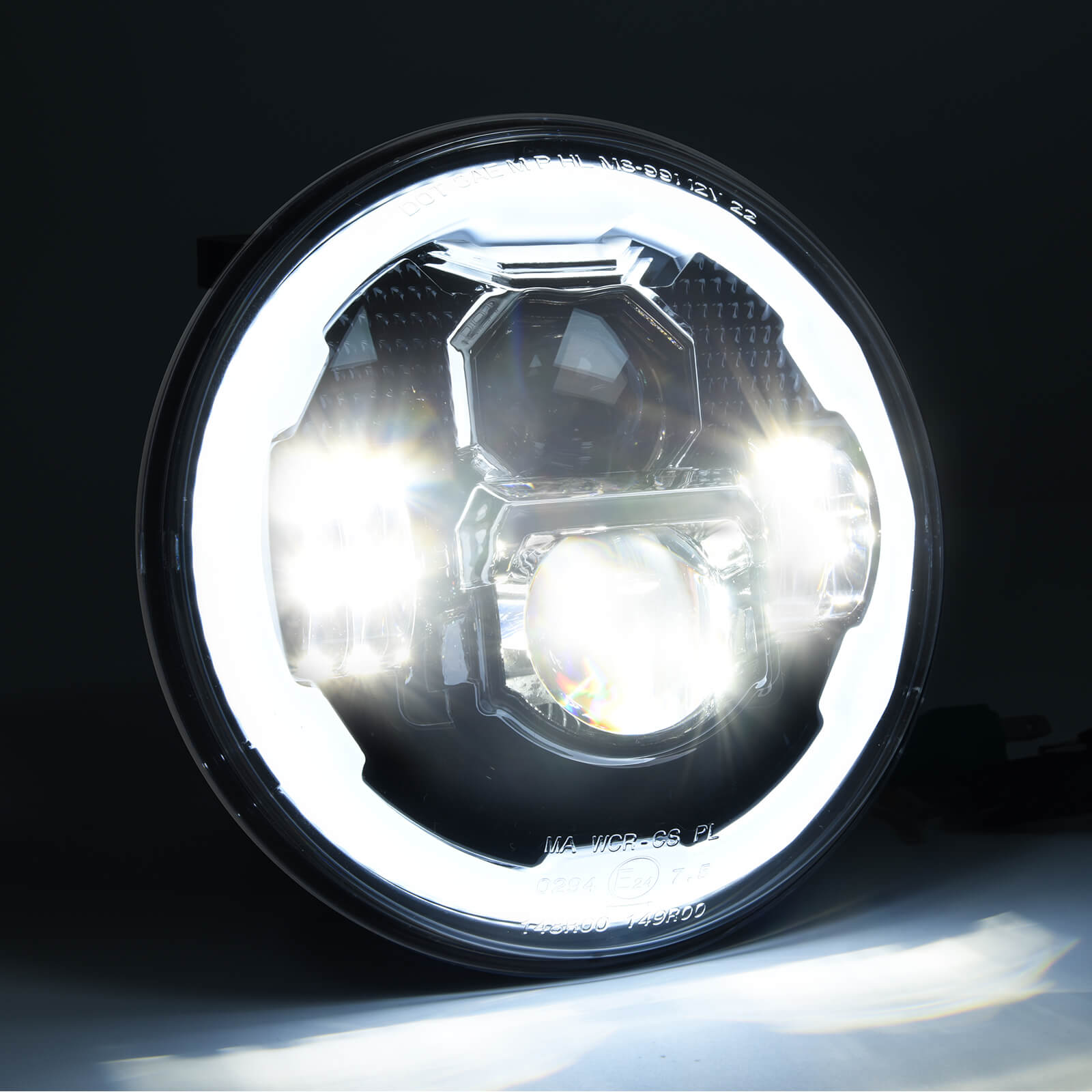 7 Inch Round LED Headlights with Hi/Lo Beam DRL Turn Signal, Compatible with Jeep Wrangler JK JKU TJ LJ,Chevy, Anti-glare, Plug and Play, IP67 Waterproof