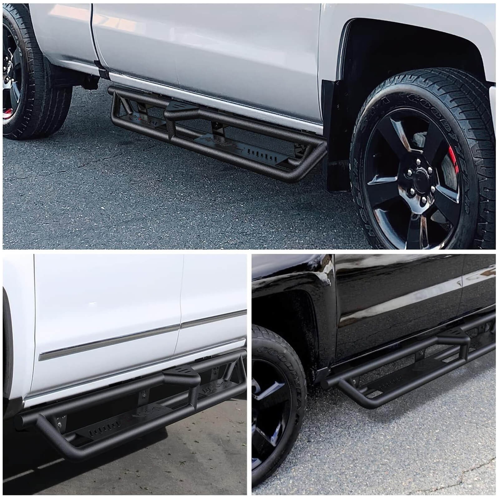 2007-2018 Chevy Silverado GMC Sierra 1500 2500HD 3500HD Extended/Double Cab Side Running Boards, Heavy-Duty Side Steps