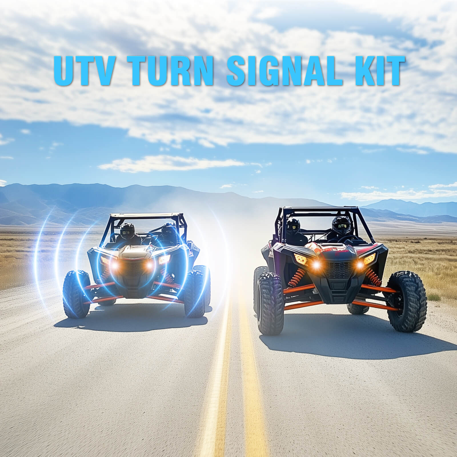 UTV Turn Signal Kit with Horn, Plug-N-Play ATV Blinker Kit, Rocker Switch & Hazard Light For Polaris Can-Am Kawasaki CFMOTO Side-by-Side Golf Cart