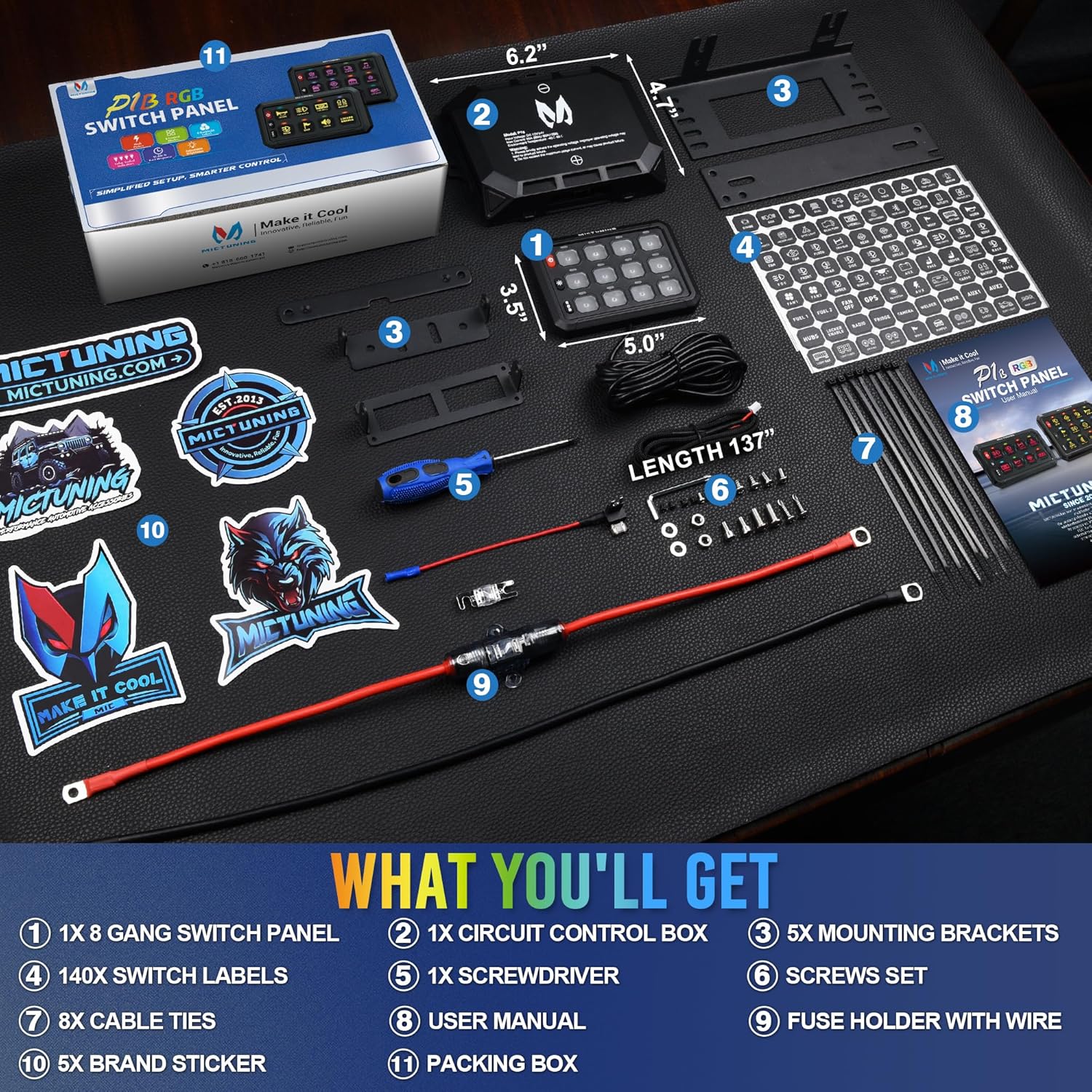 MICTUNING C2 RGBW LED Rock Lights Kit 8-16 Pods Bundle with P1B