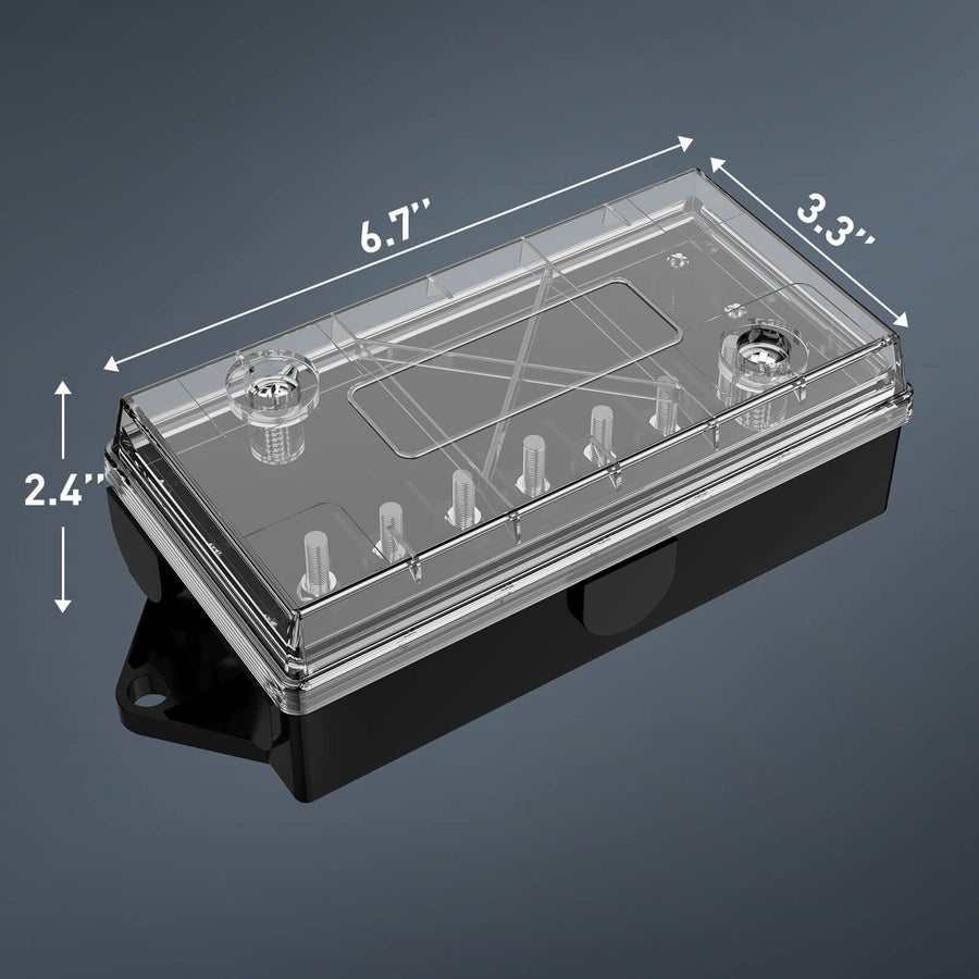 MICTUNING 7 Way Electrical Trailer Junction Box with See-Through Lid, 7 ...
