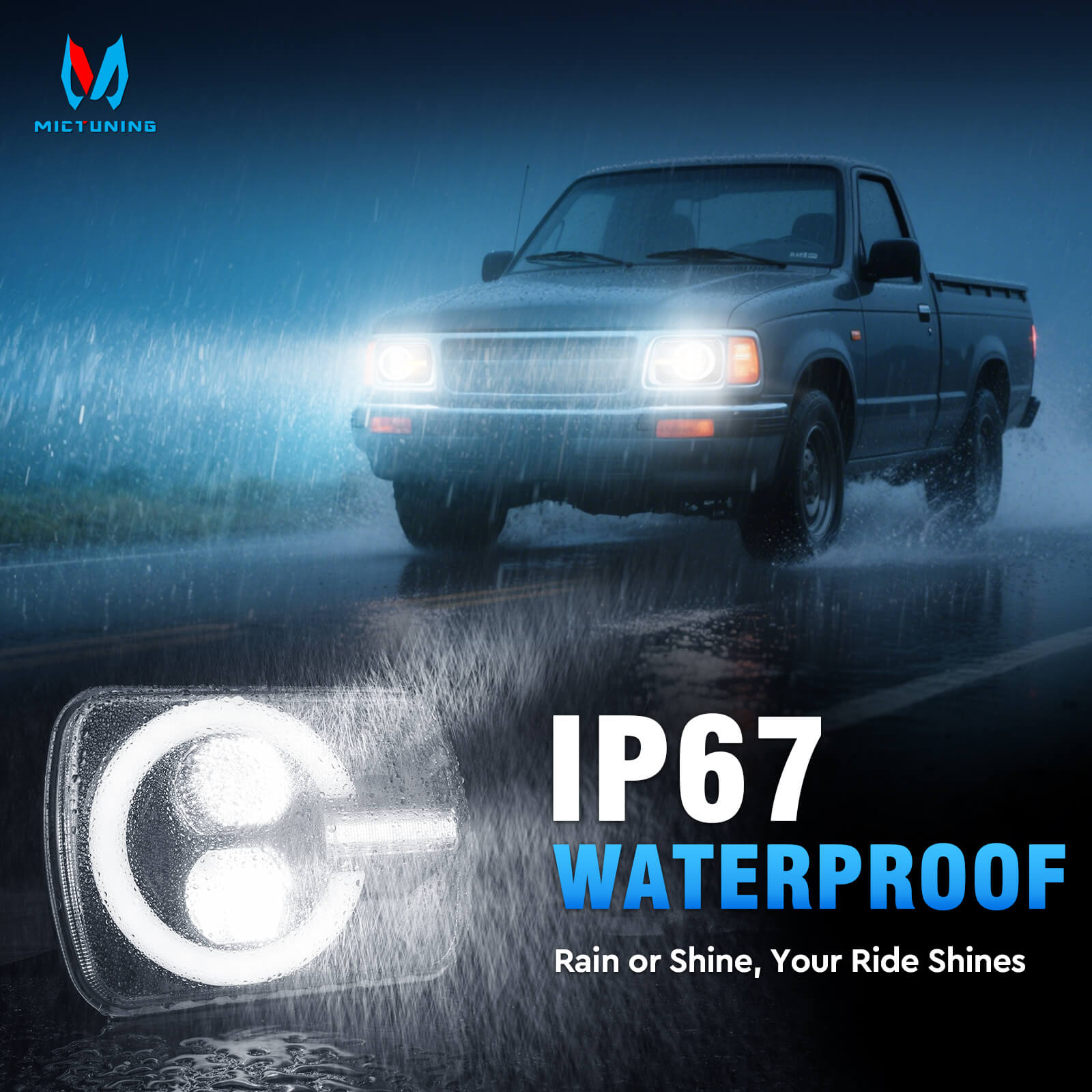5x7/7x6 Square LED Headlights, MICTUNING H6054 LED