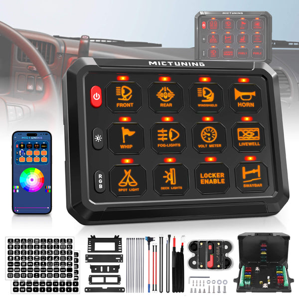 MICTUNING P1s-APP RGB Switch Panel with APP Control, 8/12 Gang 5