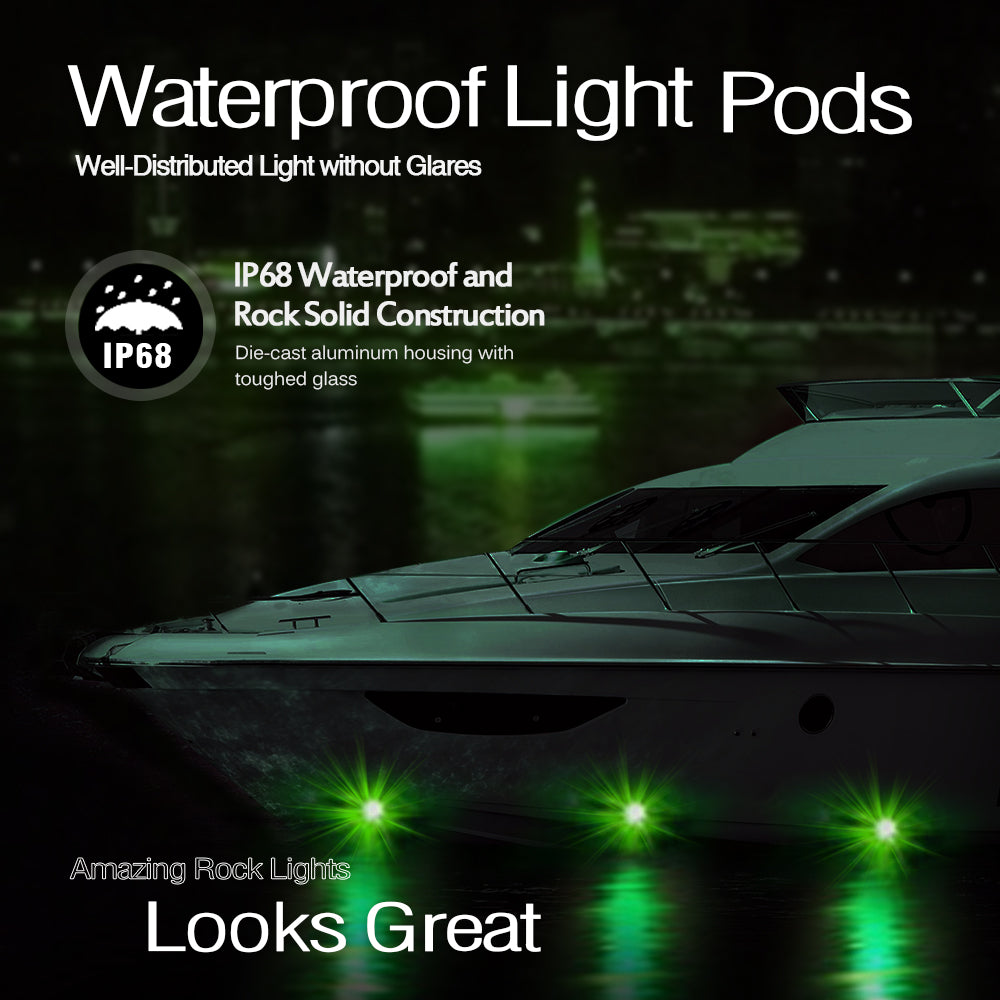 2nd-Gen RGB LED Rock Lights 8 Pods Multicolor underglow Neon LED Light Kit