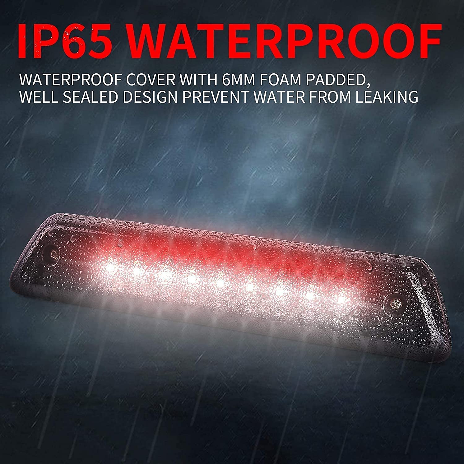 Red/White 3rd LED Brake/Reverse Light High Mount Rear Cab Cargo Lamp Compatible with 2009-2014 F150 -  Somked