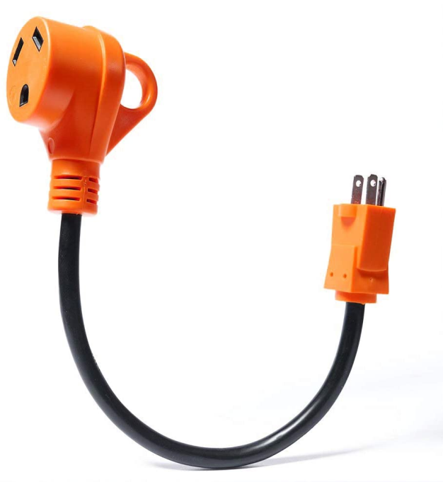 18'' 15M/30F Heavy Duty RV Dogbone Electrical Adapter Cord with Handle 125V 1875W
